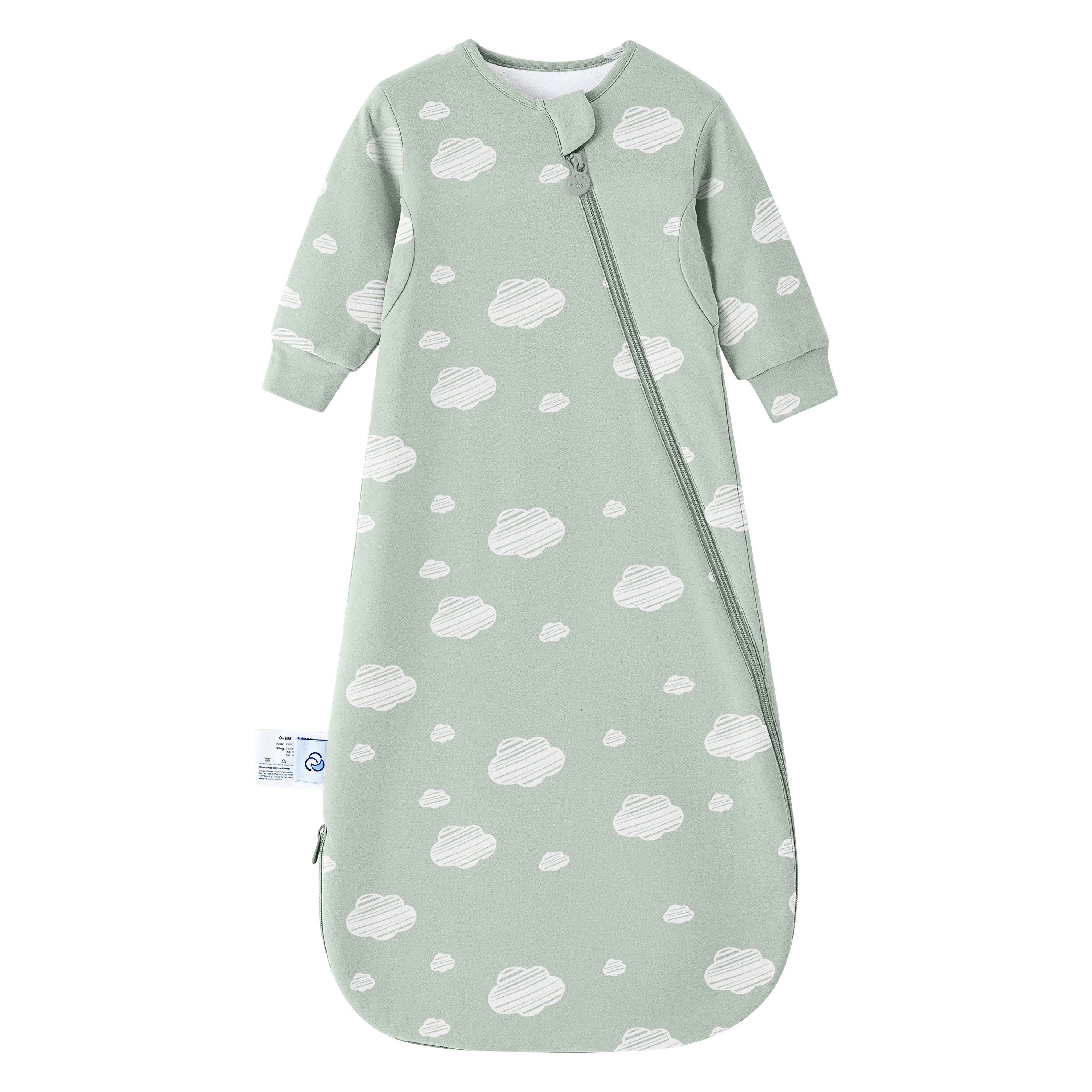 Newborn Bundle-ClimaCuddle™ Bodysuit+Romper+Camel Wool Sleep Sack+Crib Sheet -Green Sky