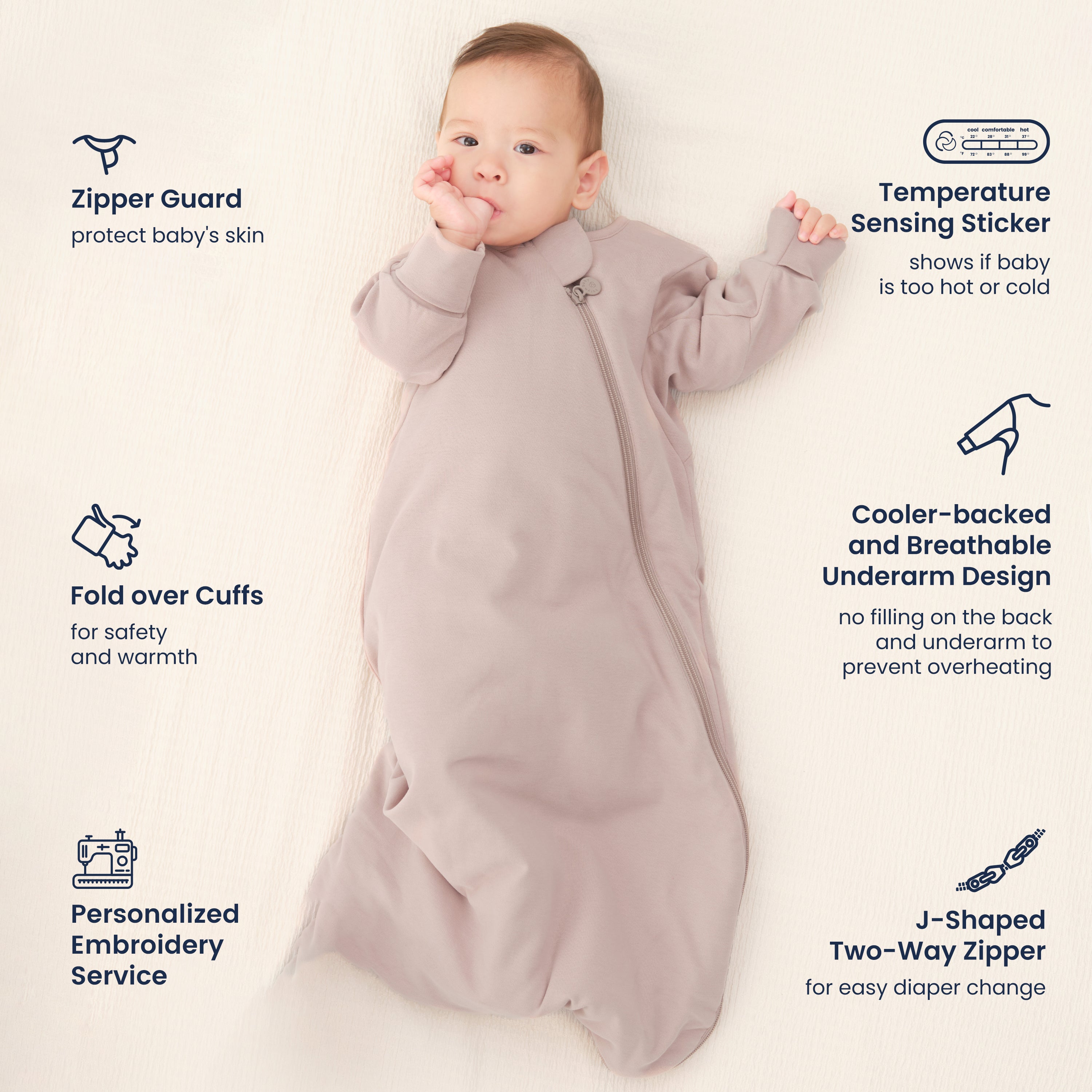 All Season Long Sleeve Sleep Sack 1.0 TOG - Organic Cotton & Camel Wool Bundle - Pink