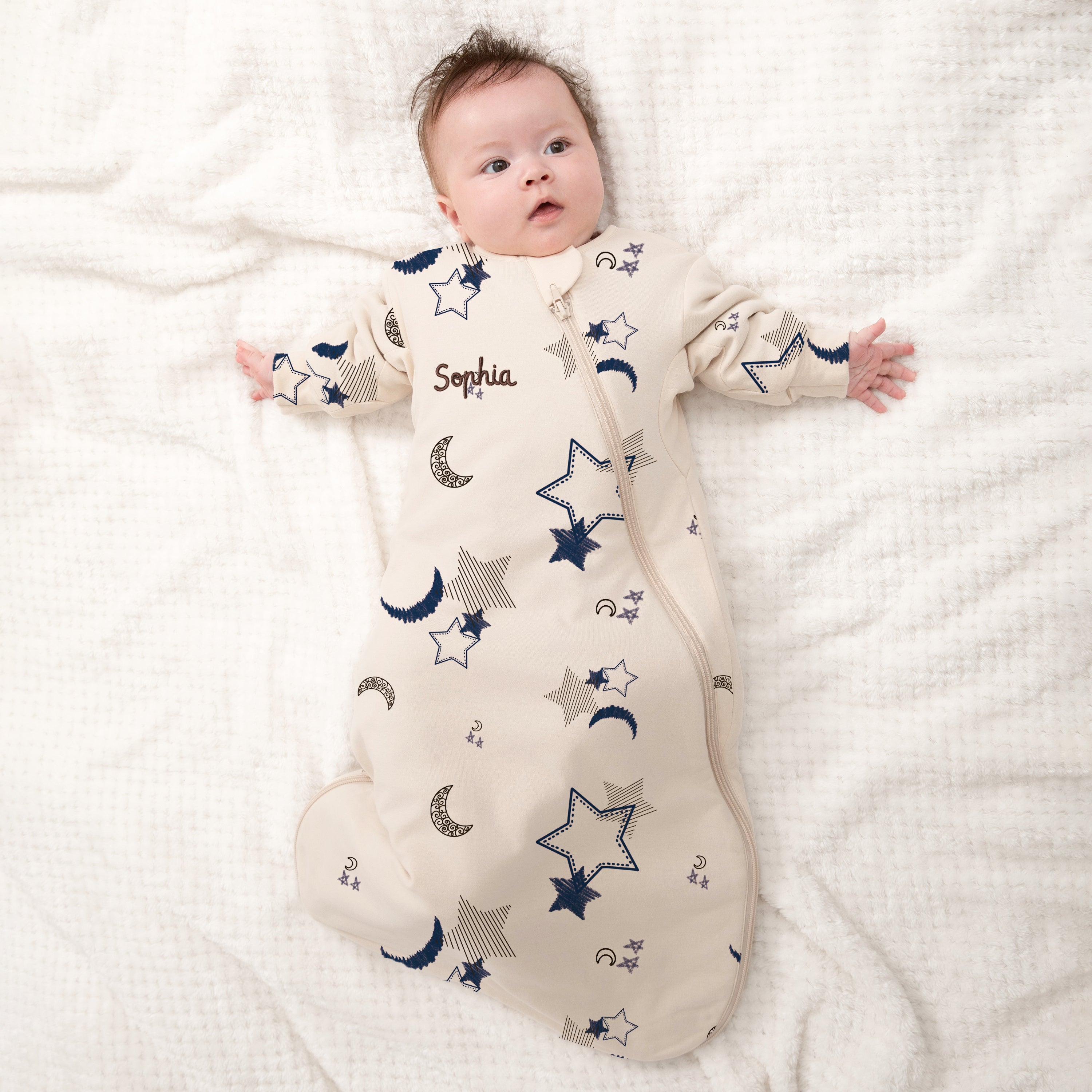 Winter Long Sleeve Sleep Sack 3.5 TOG - Organic Cotton & Camel Wool - Moonlit