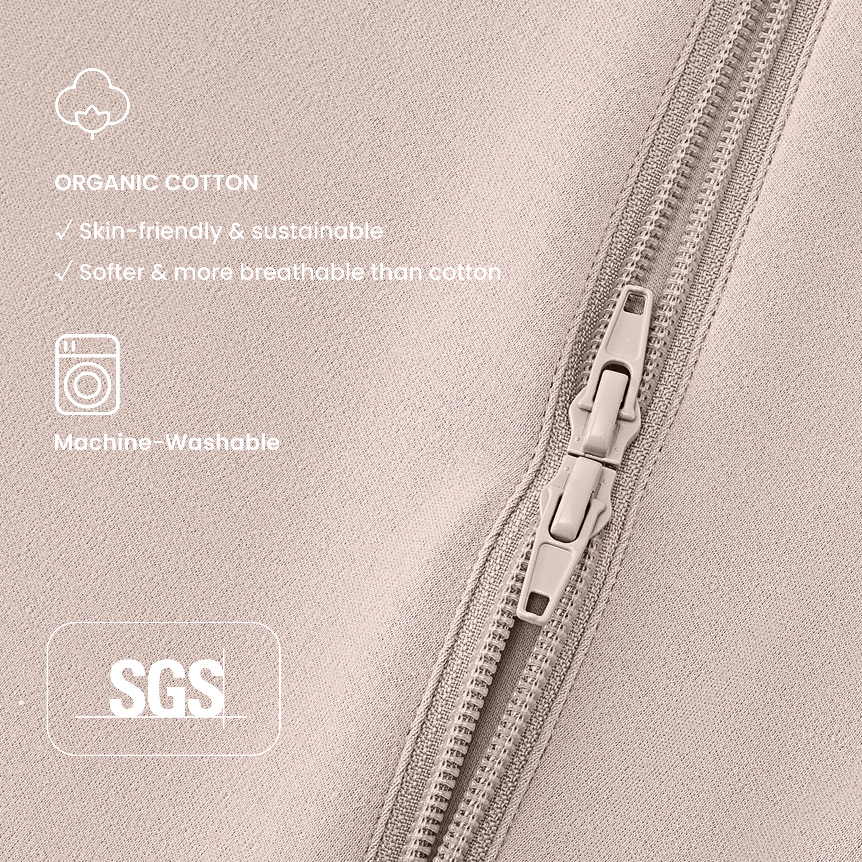 Sleeveless Sleep Sack 0.5 TOG - Organic Cotton - Dusty Pink