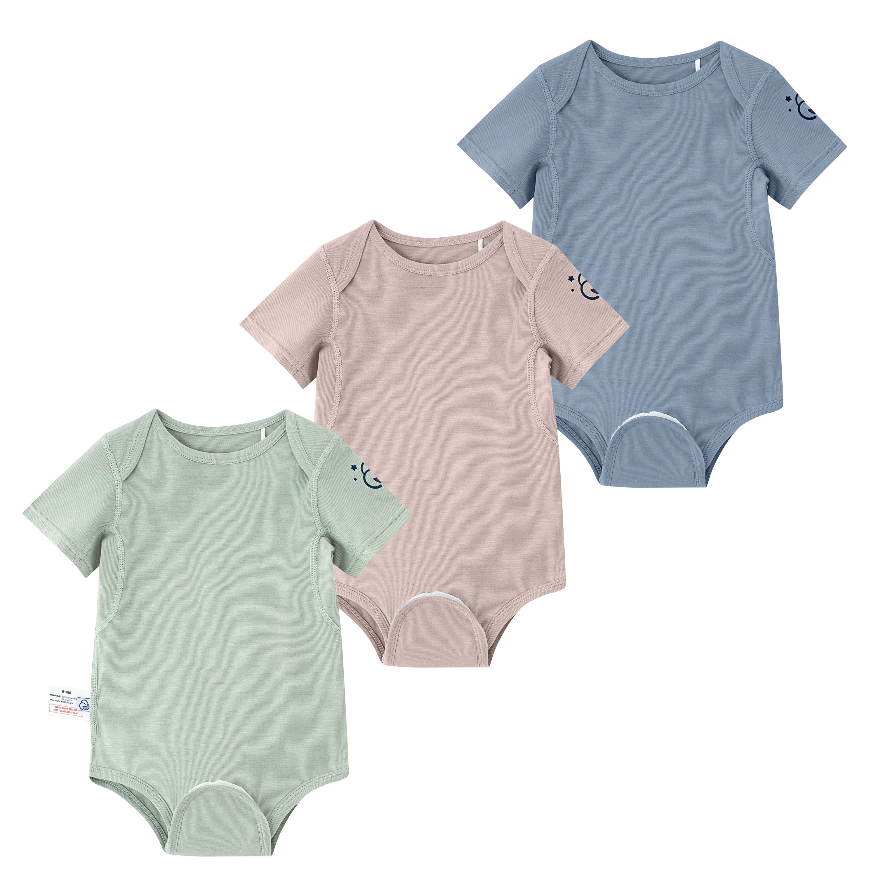 ClimaCuddle Baby Bodysuit Short Sleeve - Merino Wool & Rayon Bamboo - all color