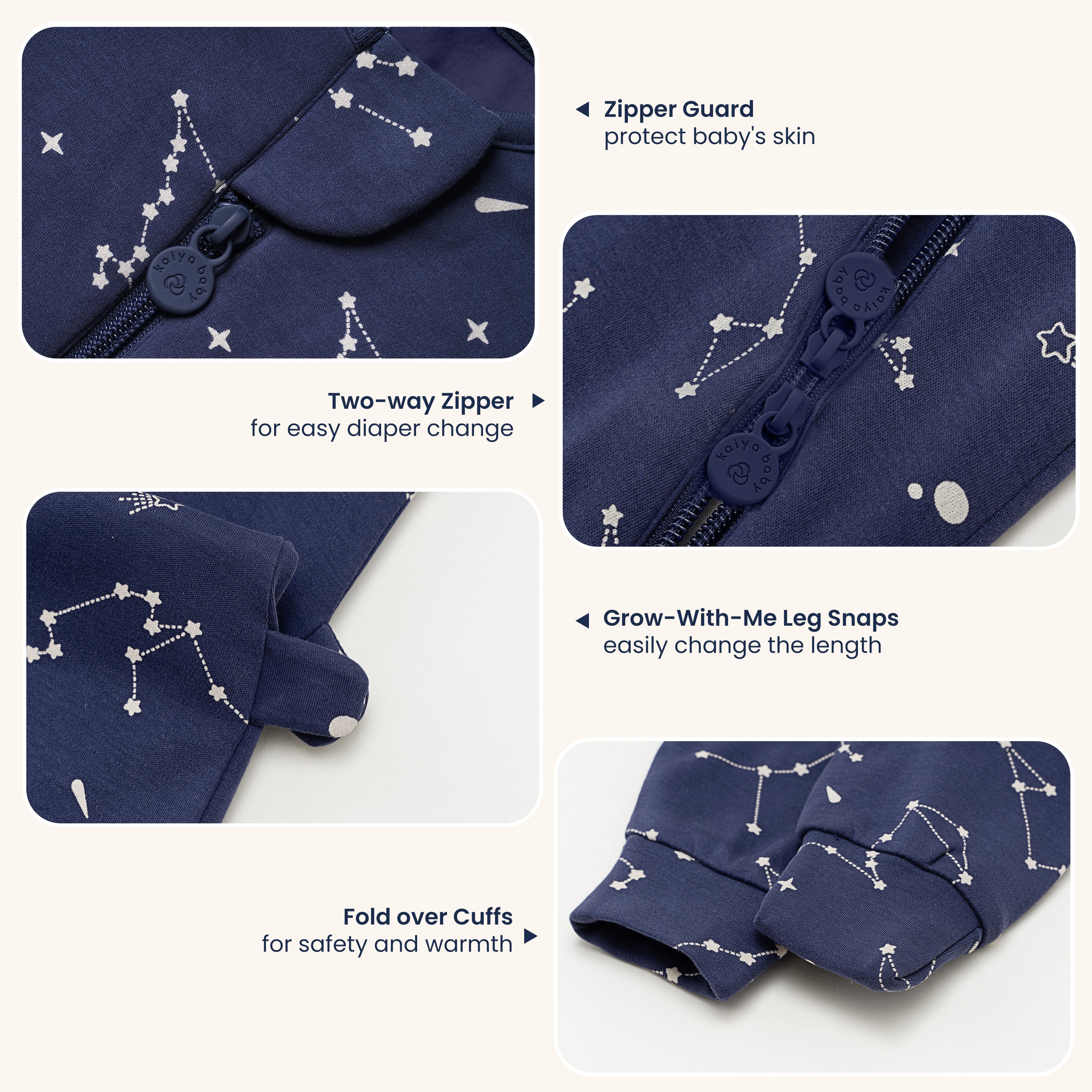 Sleeveless Sleep Sack Walker 0.5 TOG - Organic Cotton - Constellation