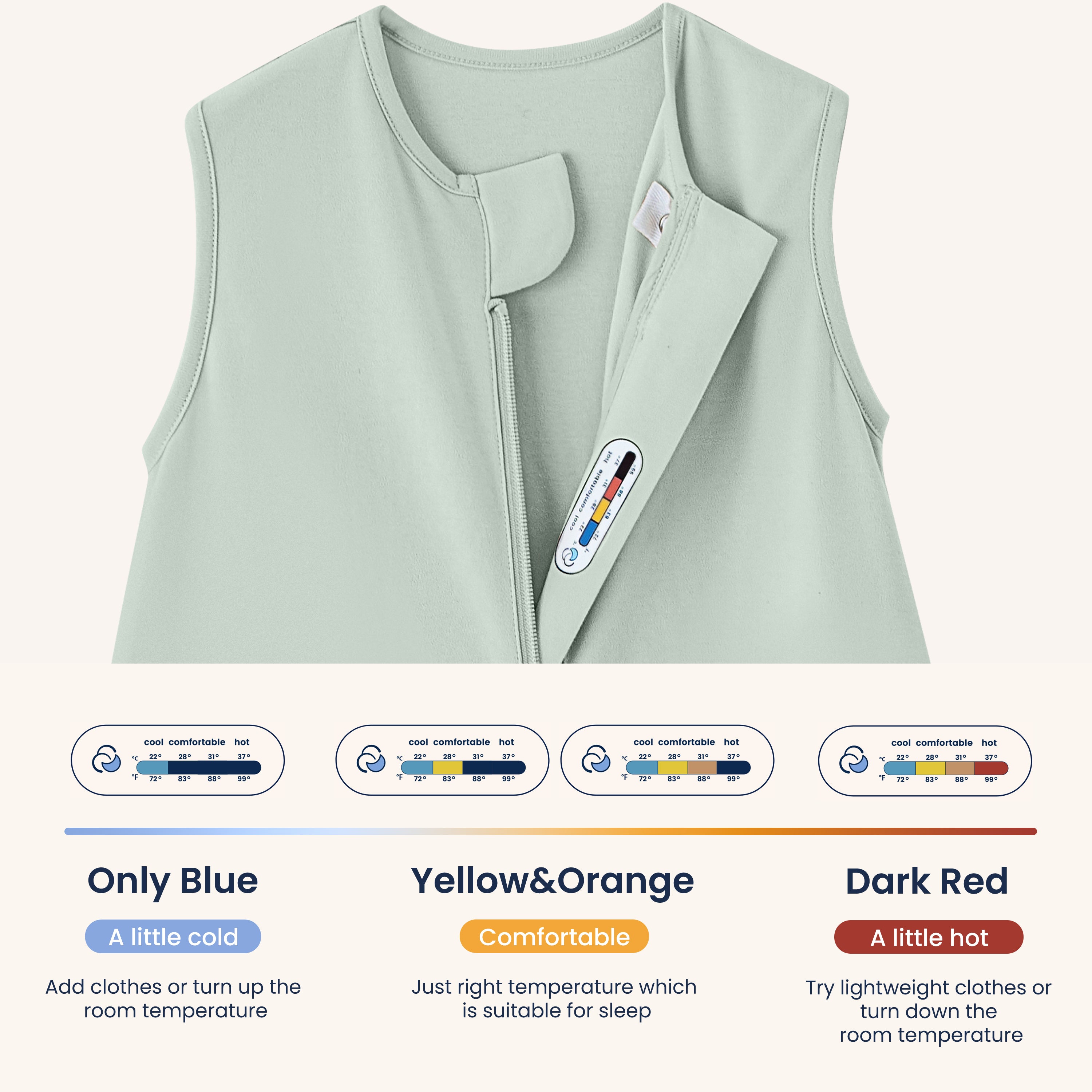 Sleeveless Sleep Sack Walker 0.5 TOG - Organic Cotton - Pea Green