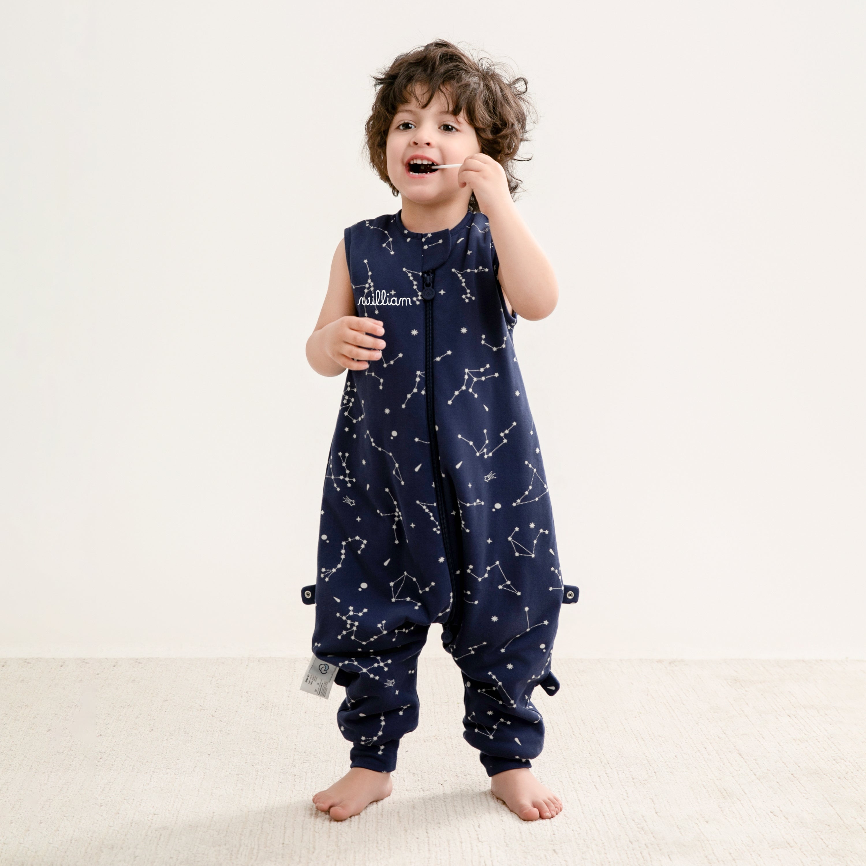 All Season Sleeveless Sleep Sack Walker 1.0 TOG - Organic Cotton & Camel Wool - Constellation