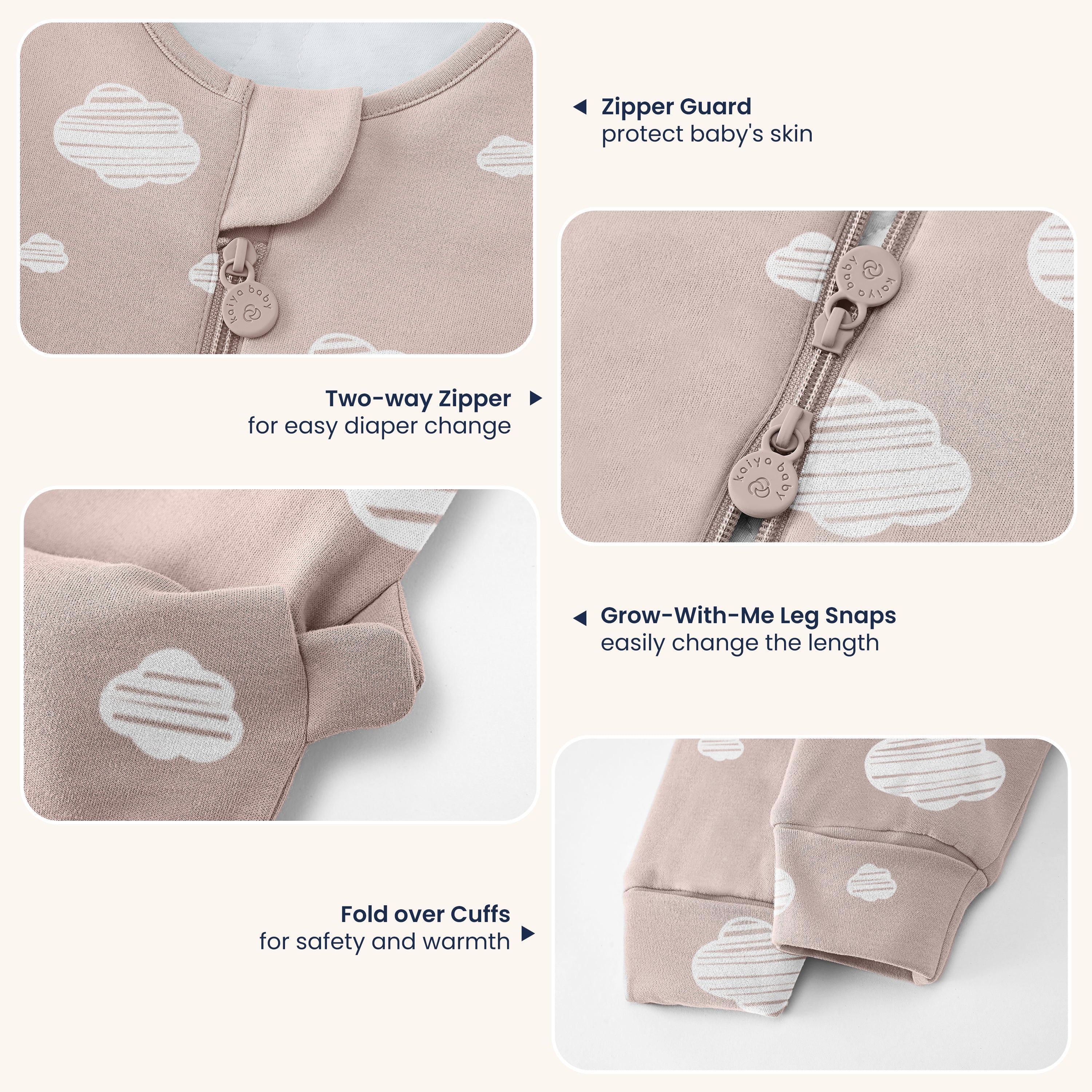 All Season Sleeveless Sleep Sack Walker 1.0 TOG - Organic Cotton & Camel Wool +Baby Romper- Pink