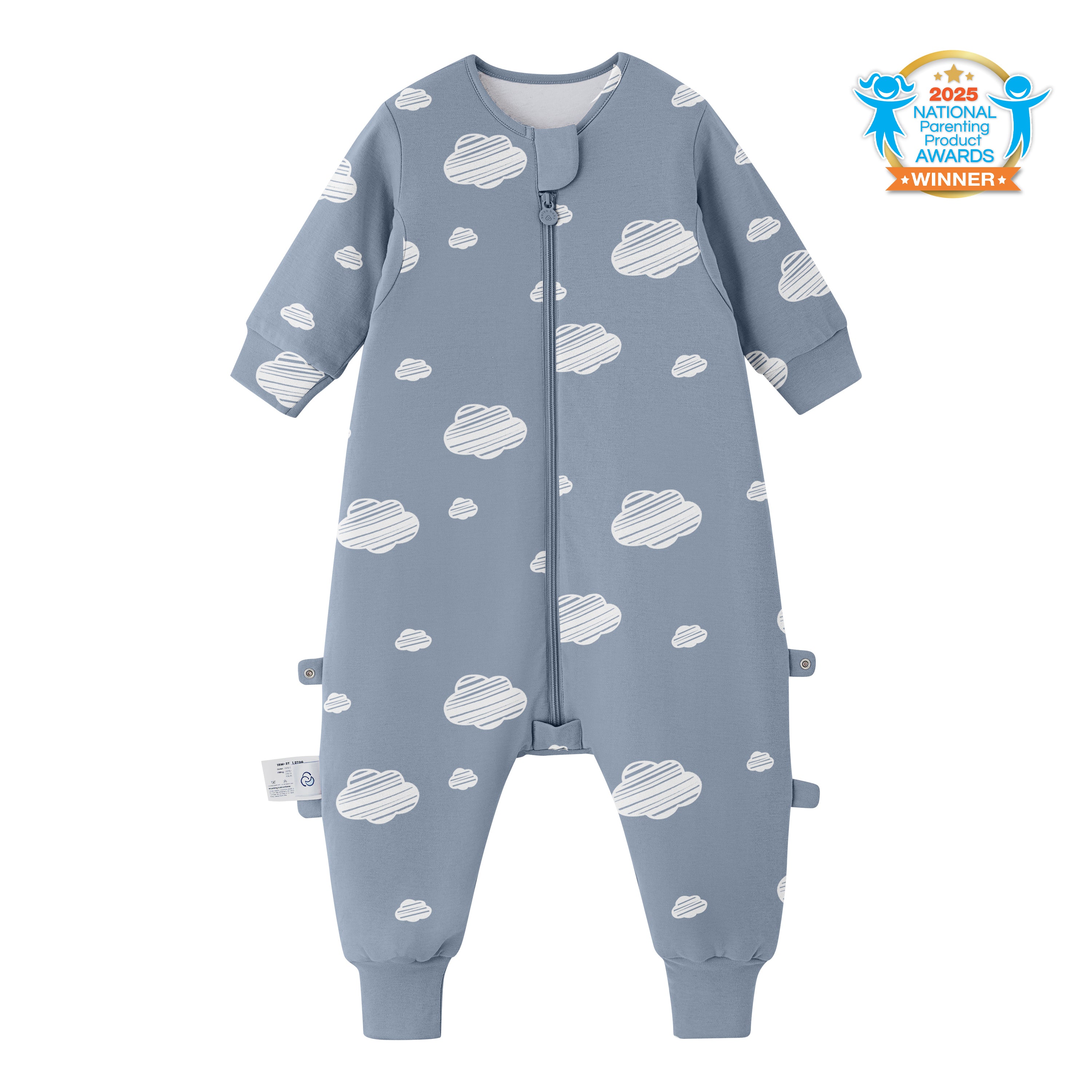 All Season Long Sleeve Sleep Sack Walker 1.0 TOG - Organic Cotton & Camel Wool - Blue Sky