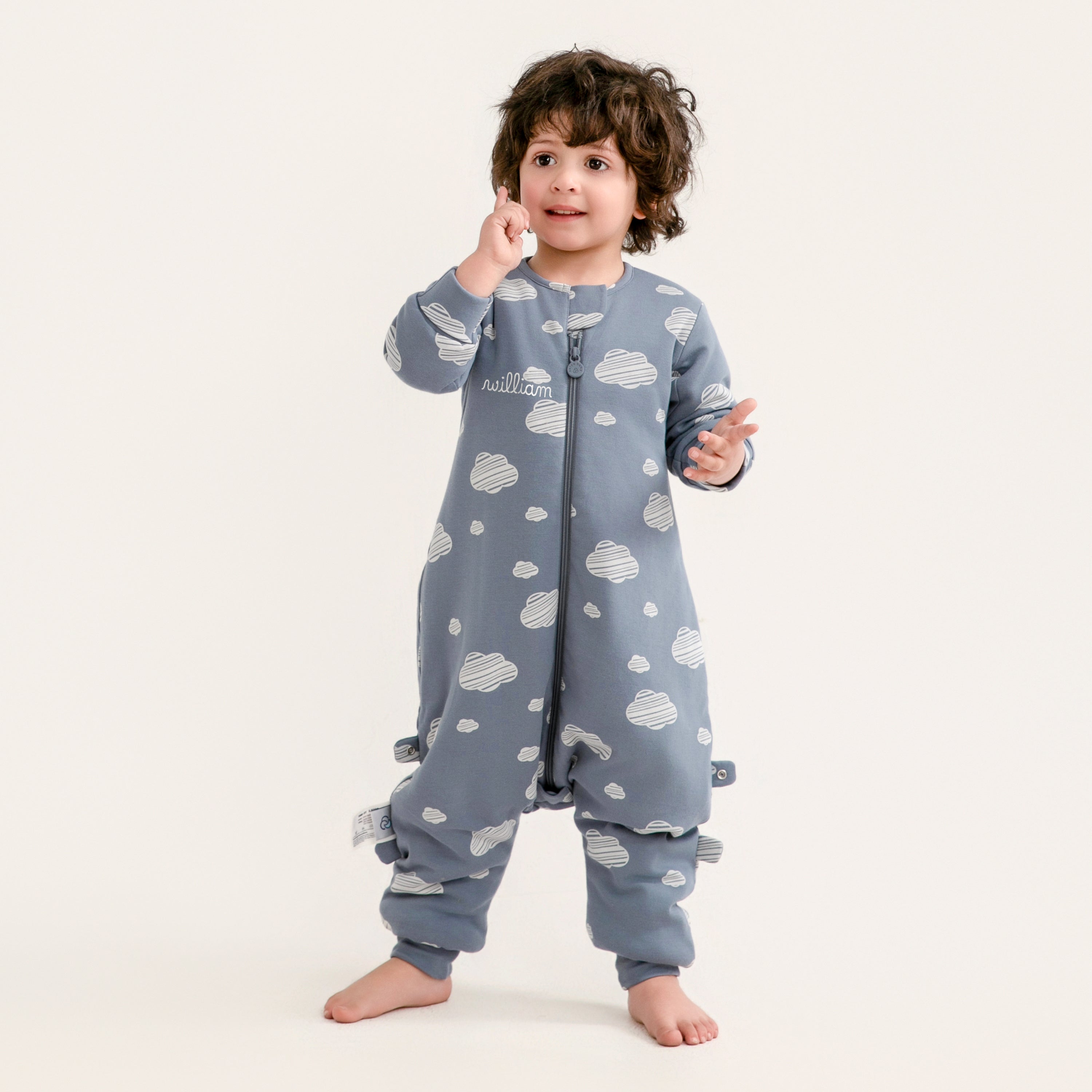 All Season Long Sleeve Sleep Sack Walker 1.0 TOG - Organic Cotton & Camel Wool Bundle- Blue Sky