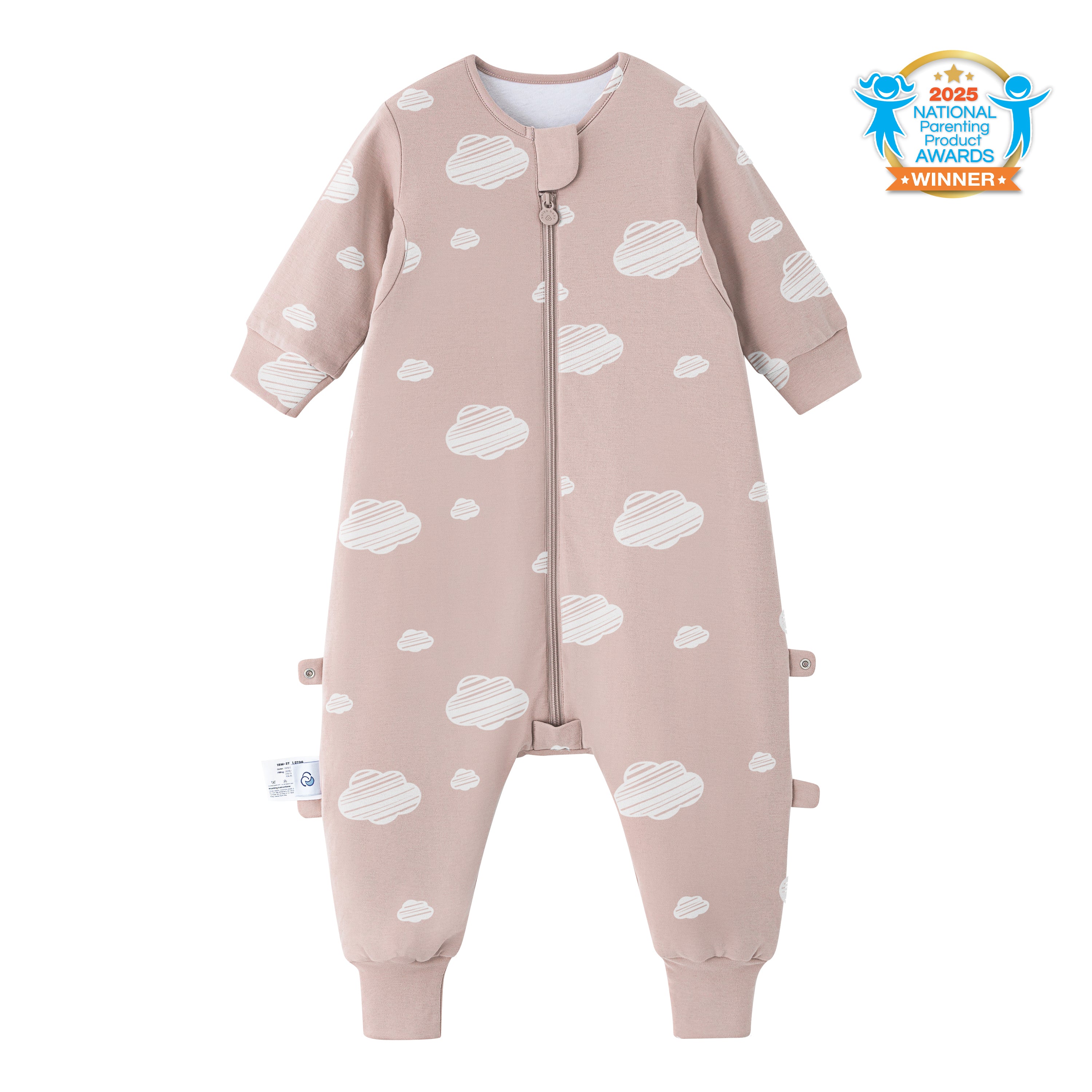 All Season Long Sleeve Sleep Sack Walker 1.0 TOG - Organic Cotton & Camel Wool - Pink Sky