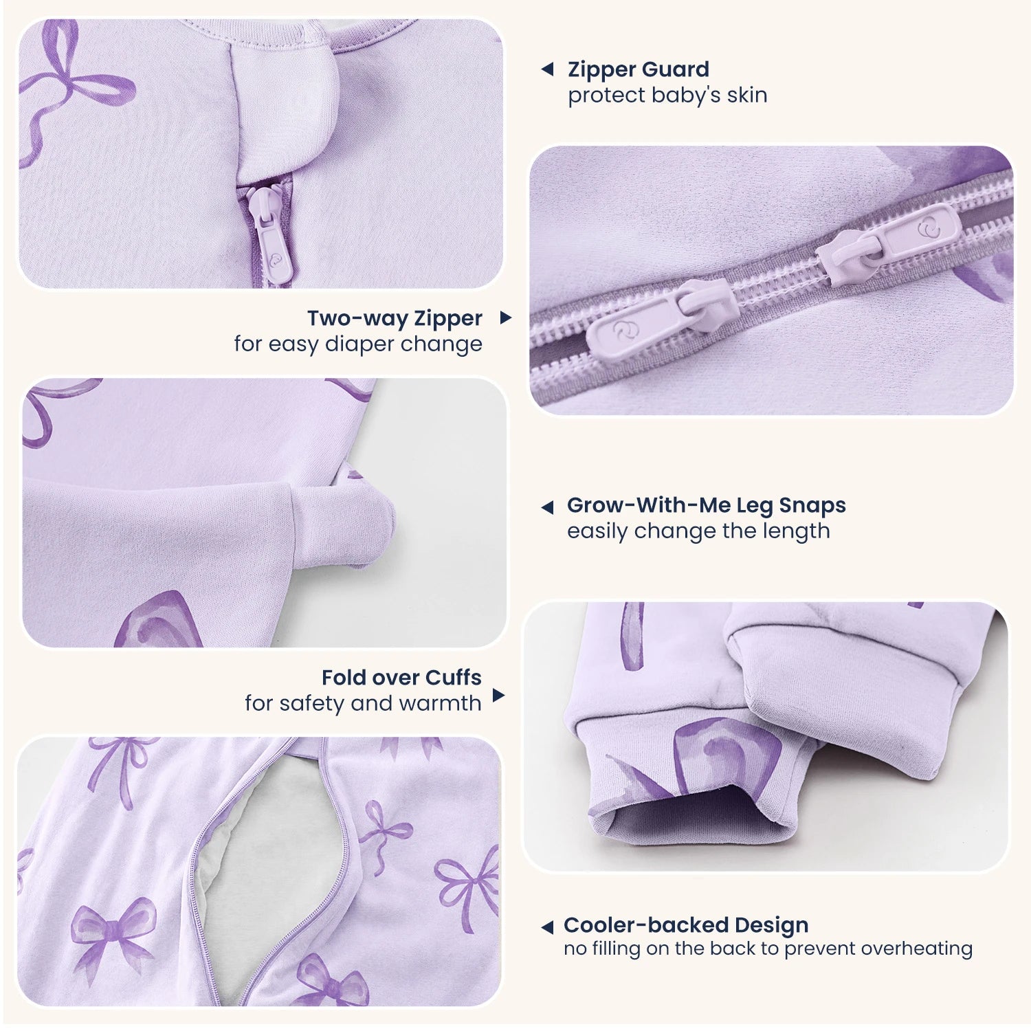 long-sleeve-sleep-sack-walker-1-0-tog-organic-cotton-camel-wool-lavender-bow-design