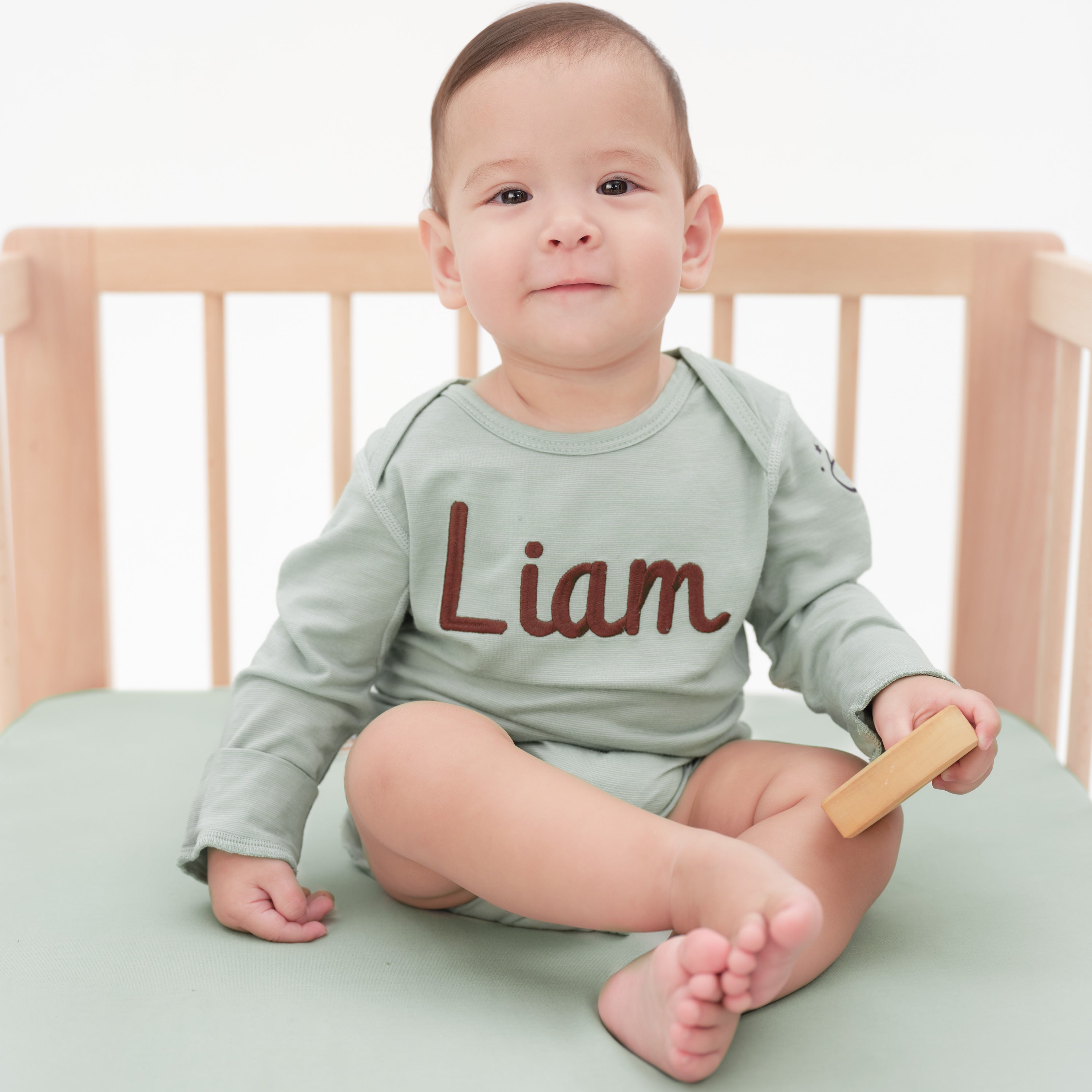 Baby Organic Cotton GentleNote Crib Sheet Pea Green