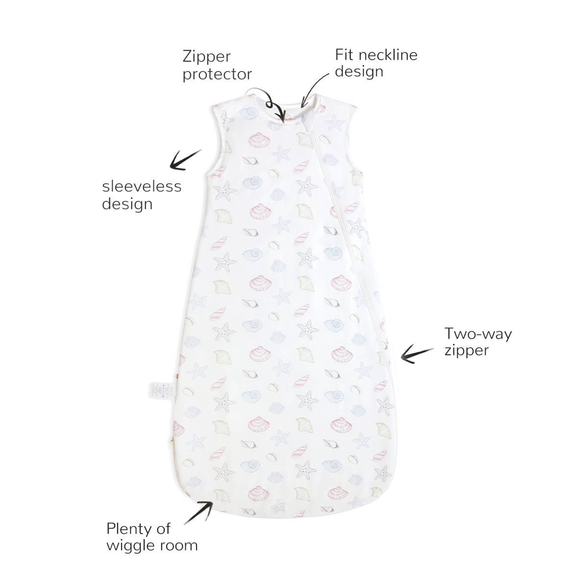 Bamboo Quilted Sleeveless Baby Sleep Sack TOG 1.0 - Shell