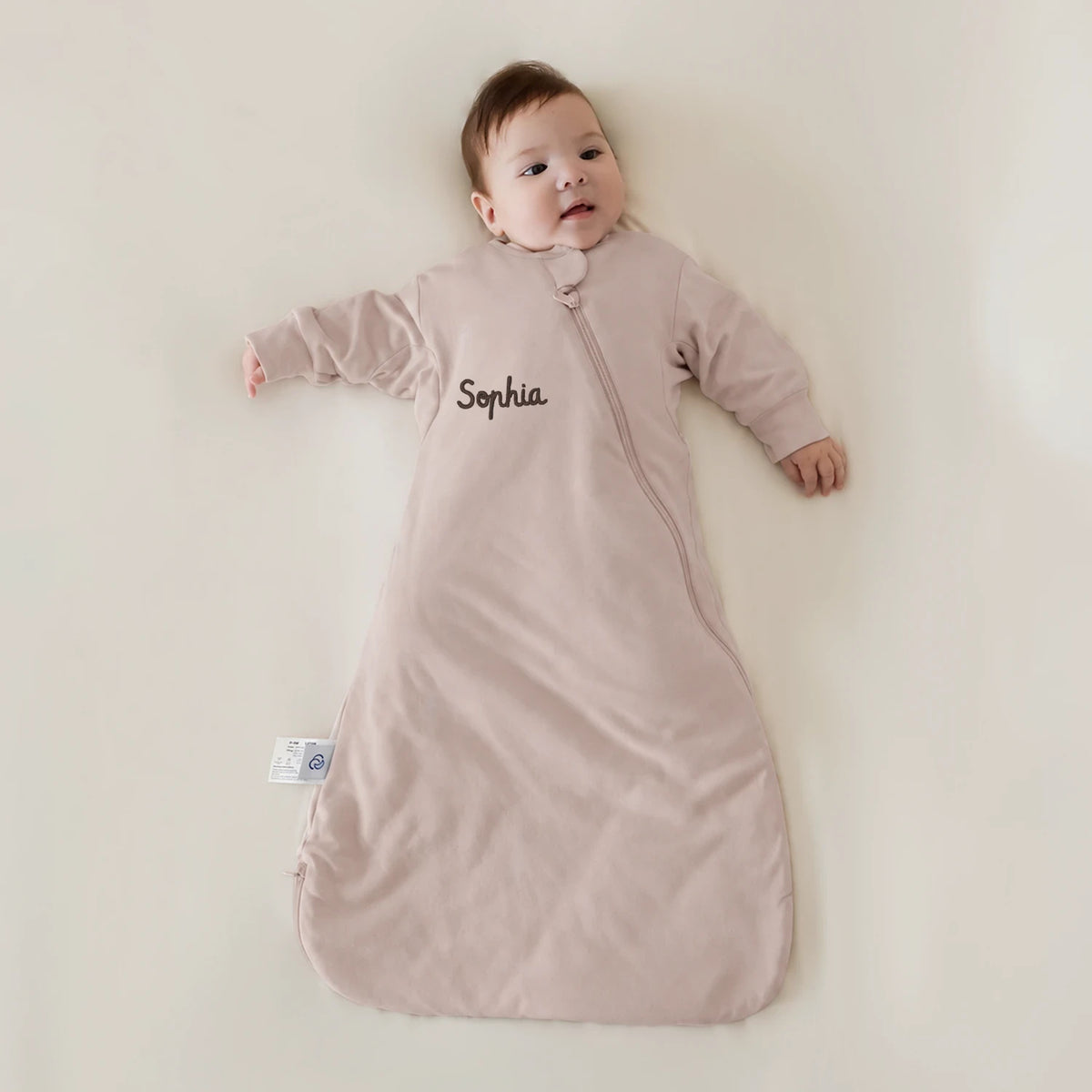 All Season Long Sleeve Sleep Sack 1.0 TOG - Organic Cotton & Camel Wool - Dusty Pink
