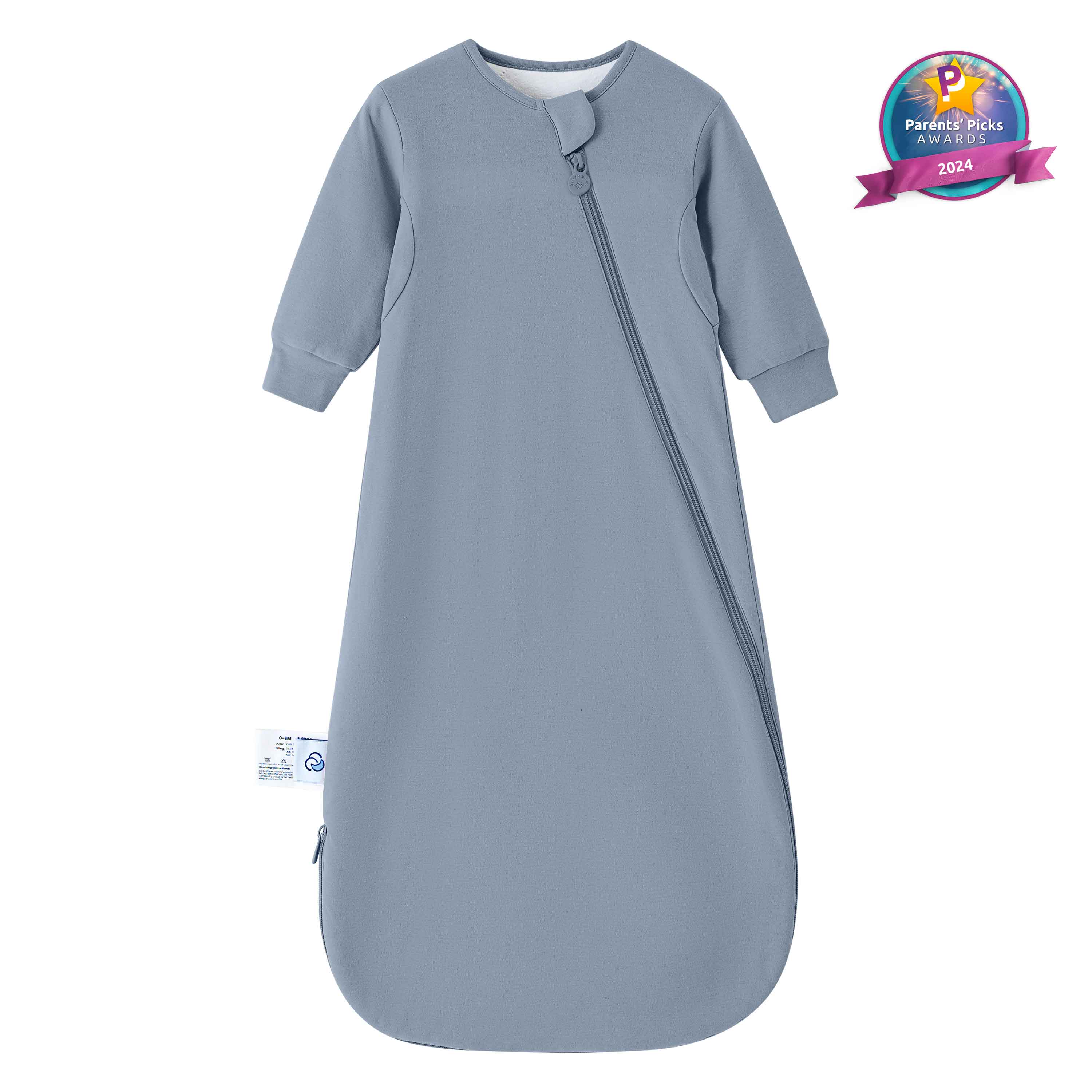 All Season Long Sleeve Sleep Sack 1.0 TOG - Organic Cotton & Camel Wool - Flint Stone