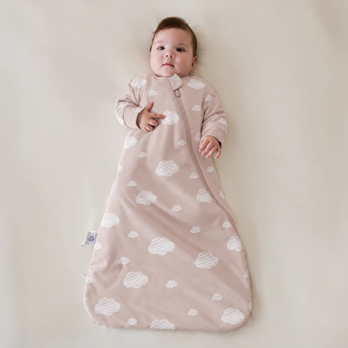 All Season Long Sleeve Sleep Sack 1.0 TOG - Organic Cotton & Camel Wool - Pink Sky