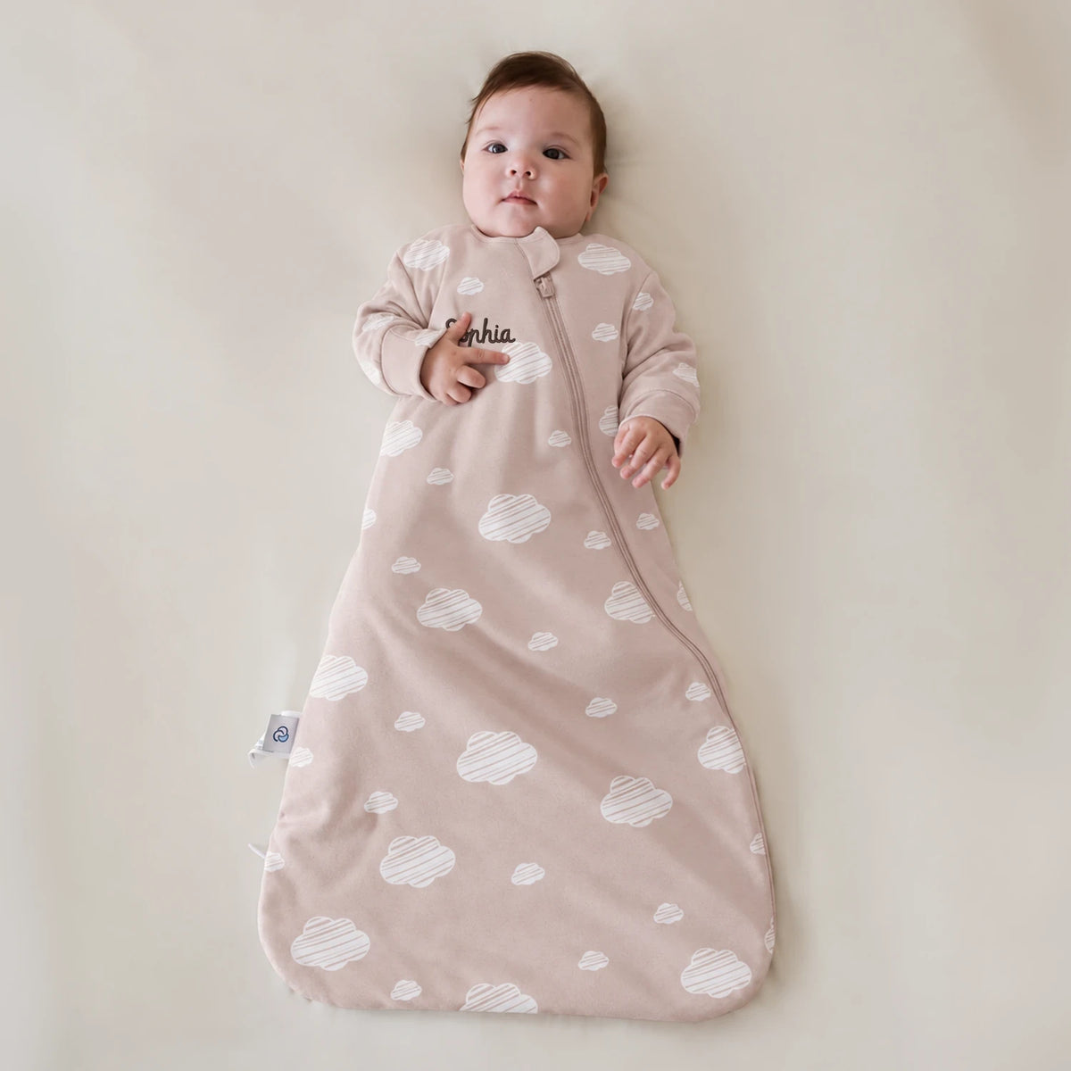 All Season Long Sleeve Sleep Sack 1.0 TOG - Organic Cotton & Camel Wool - Pink Sky