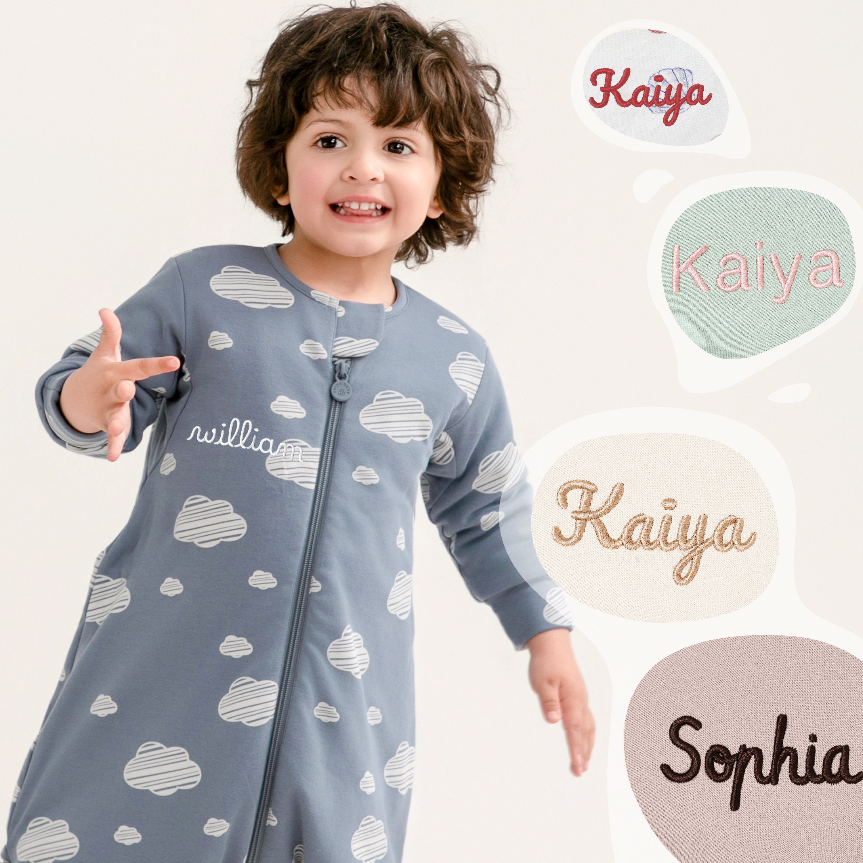 All Season Long Sleeve Sleep Sack Walker 1.0 TOG - Organic Cotton & Camel Wool - Blue Sky-3