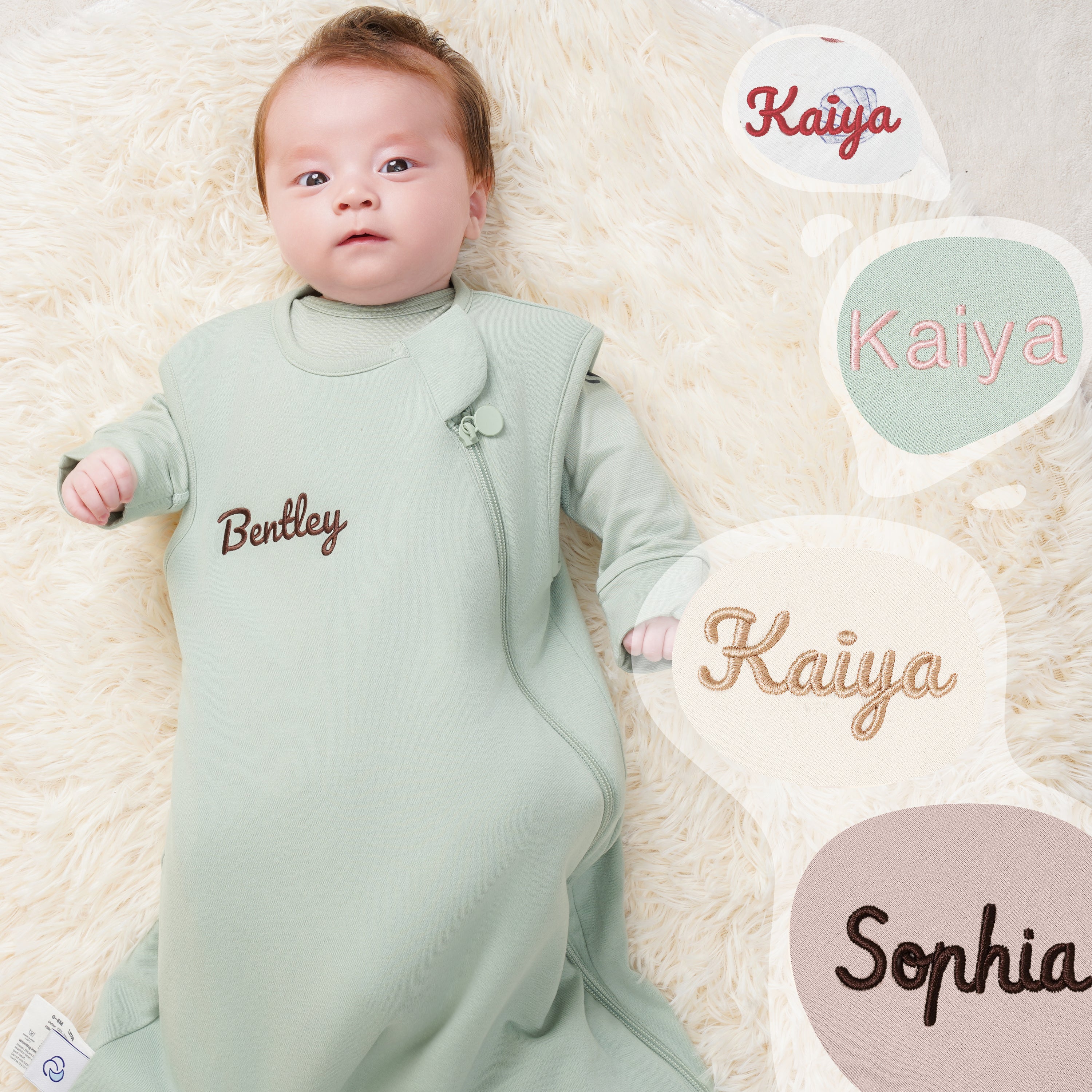 All Season Sleeveless Sleep Sack 1.0 TOG - Organic Cotton & Camel Wool -Pea Green