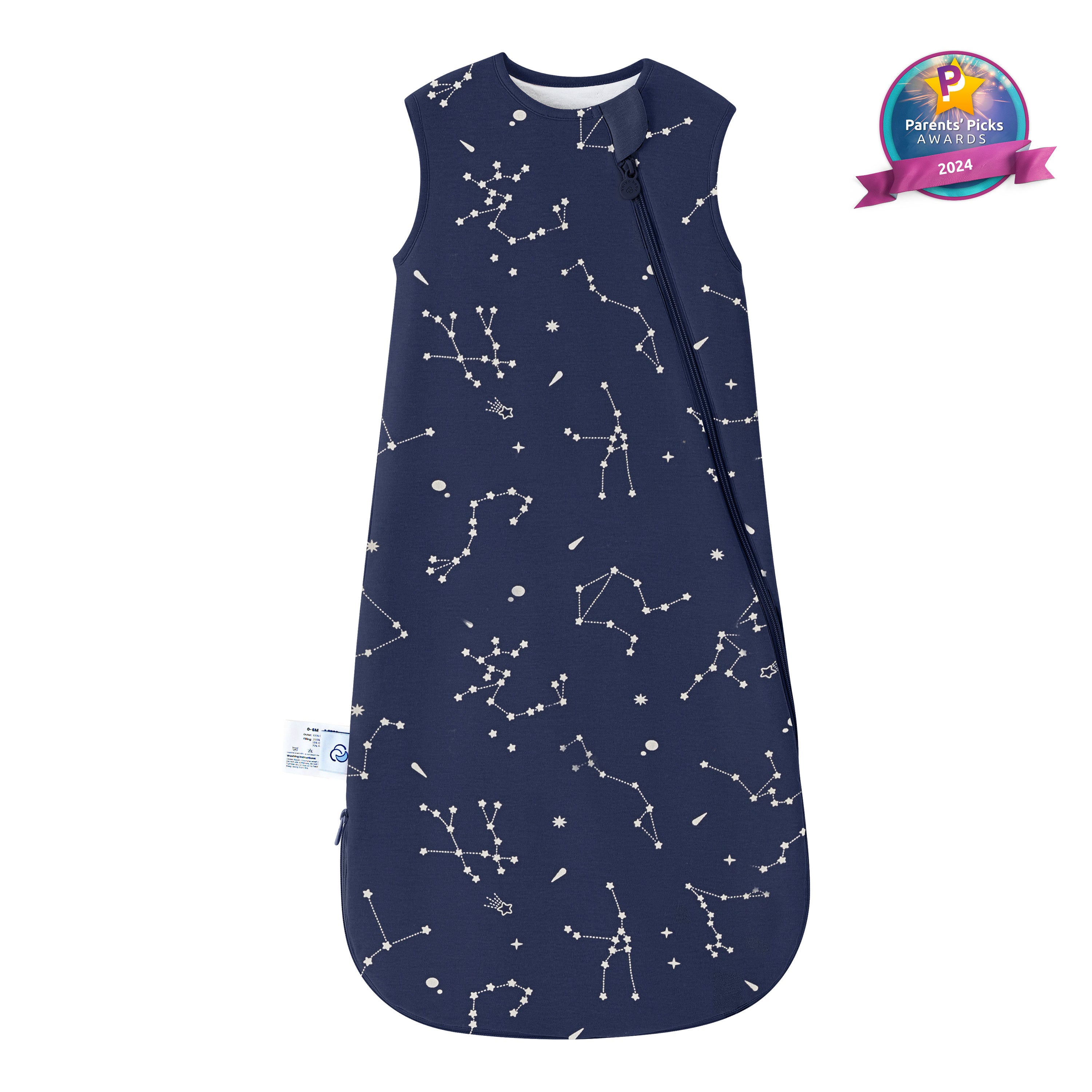 All Season Sleeveless Sleep Sack 1.0 TOG - Organic Cotton & Camel Wool - Constellation