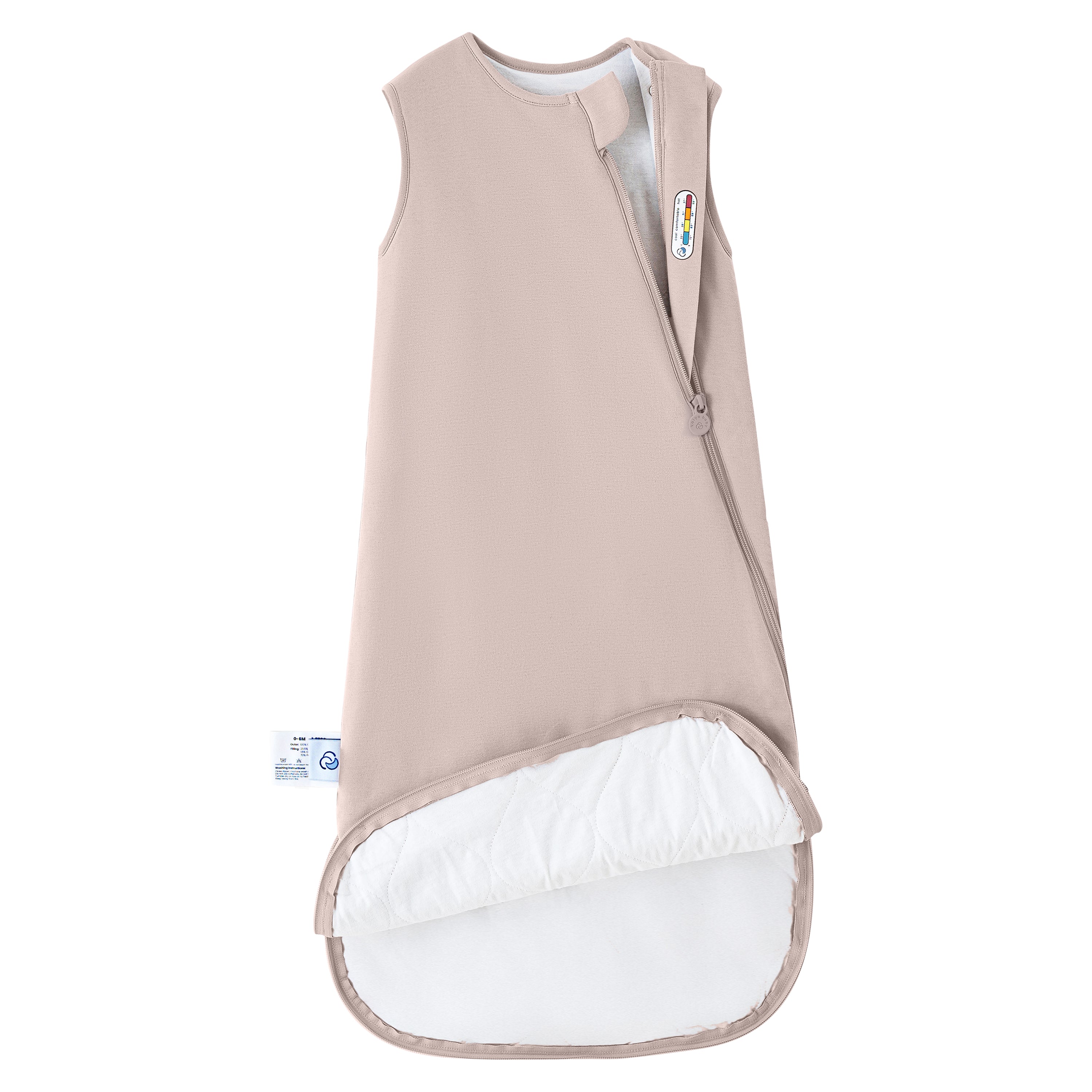 All Season Sleeveless Sleep Sack 1.0 TOG - Organic Cotton & Camel Wool - Dusty Pink
