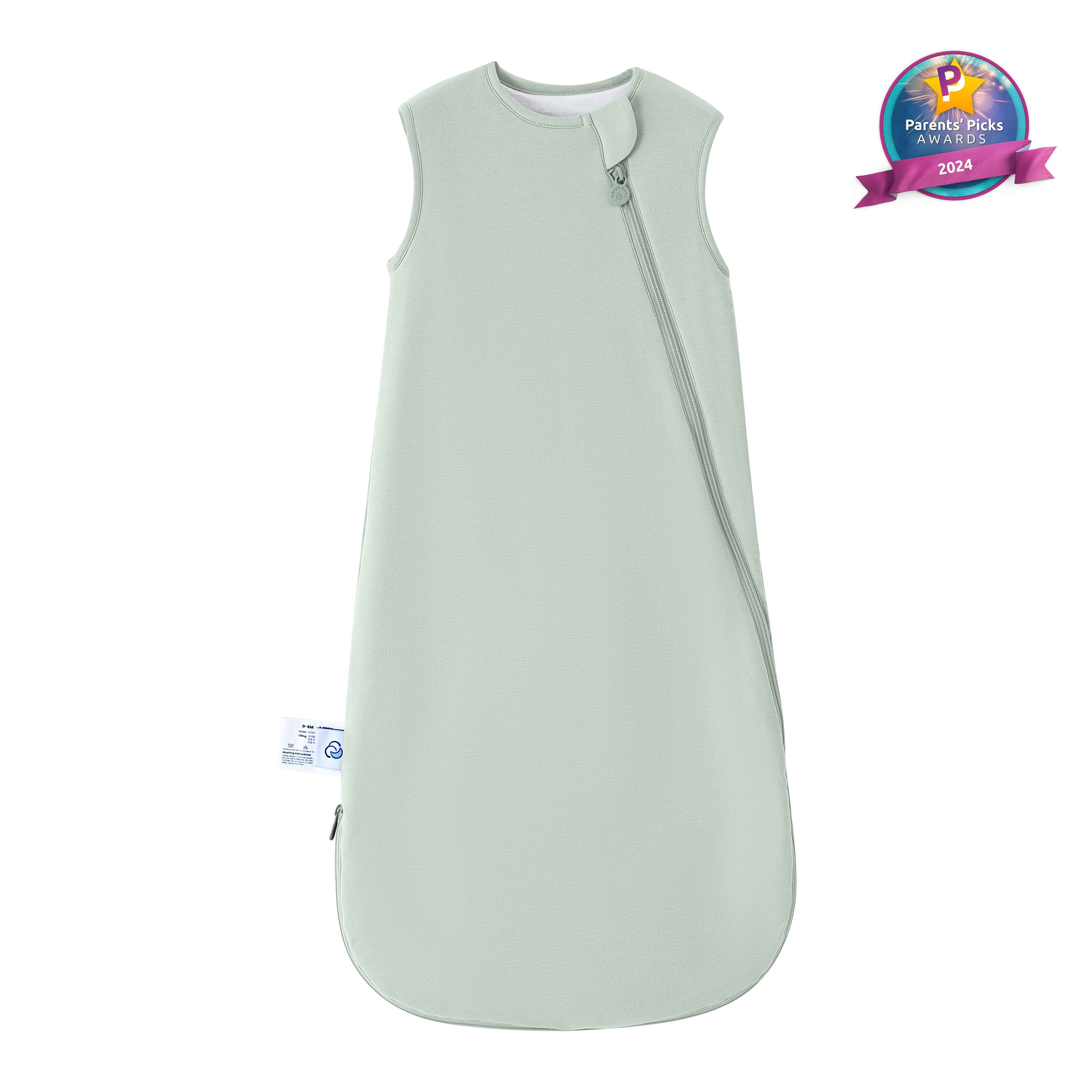 All Season Sleeveless Sleep Sack 1.0 TOG - Organic Cotton & Camel Wool - Green
