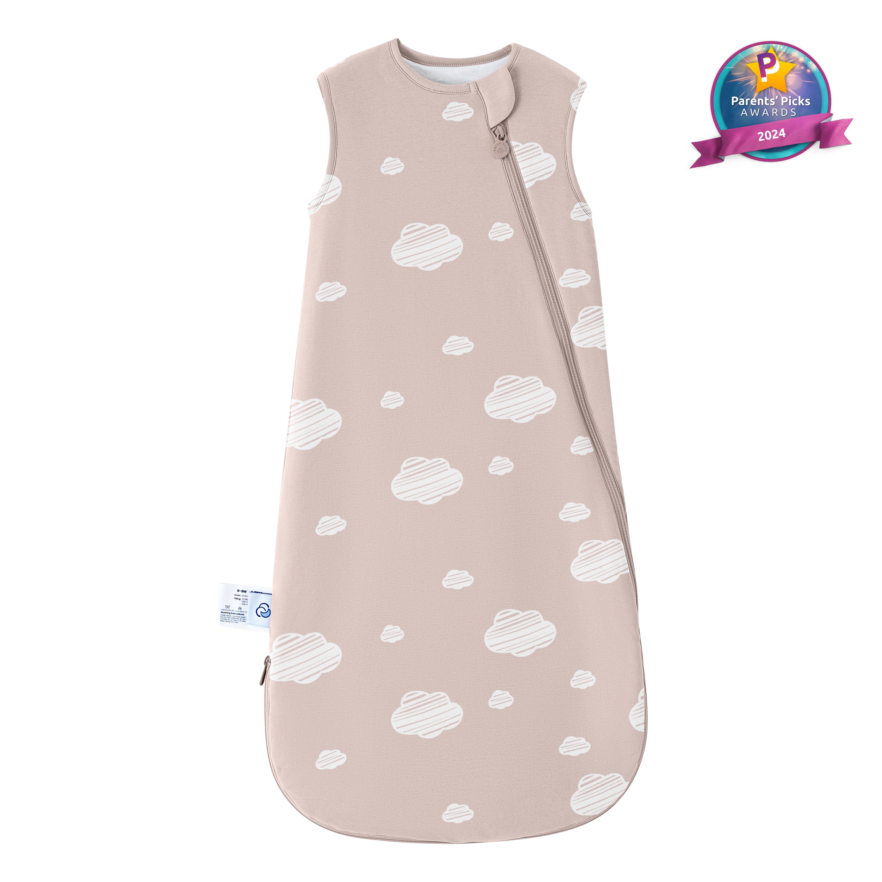 All Season Sleeveless Sleep Sack 1.0 TOG - Organic Cotton & Camel Wool - Pink Sky