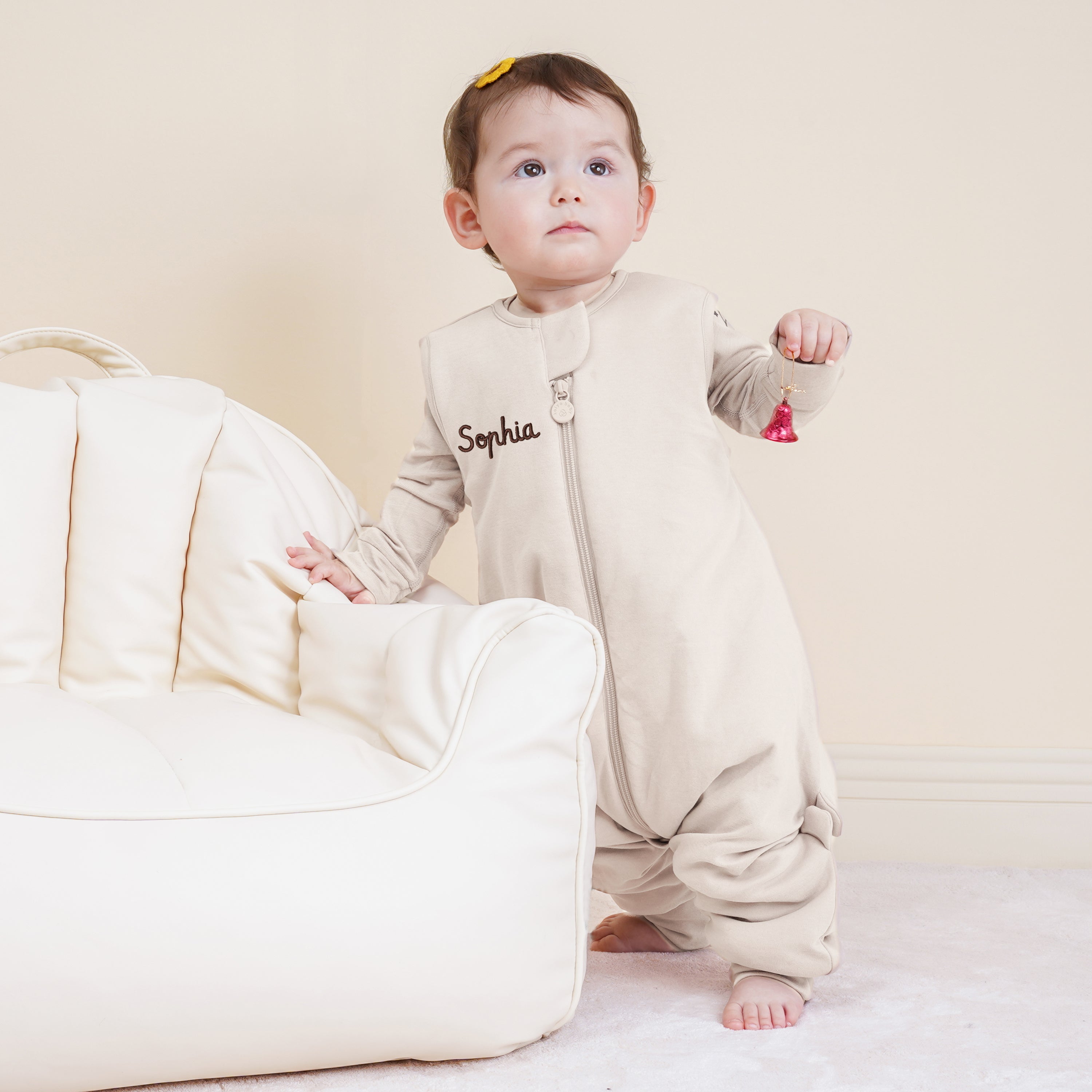 All Season Sleeveless Sleep Sack Walker 1.0 TOG - Organic Cotton & Camel Wool - Cream