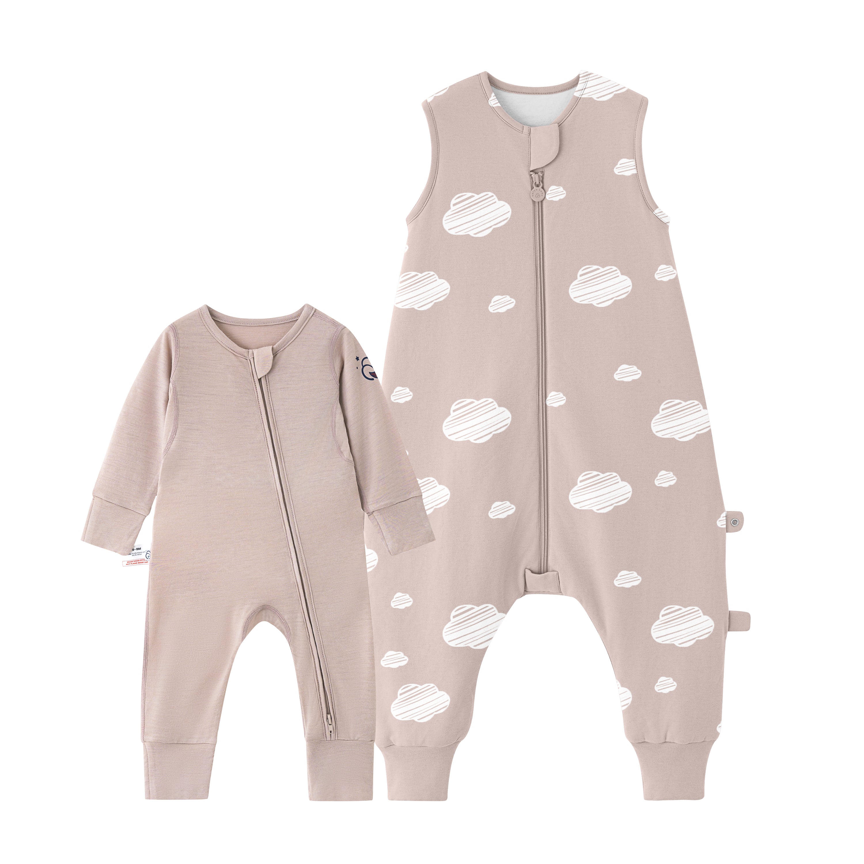 All Season Sleeveless Sleep Sack Walker 1.0 TOG - Organic Cotton & Camel Wool +Baby Romper- Pink