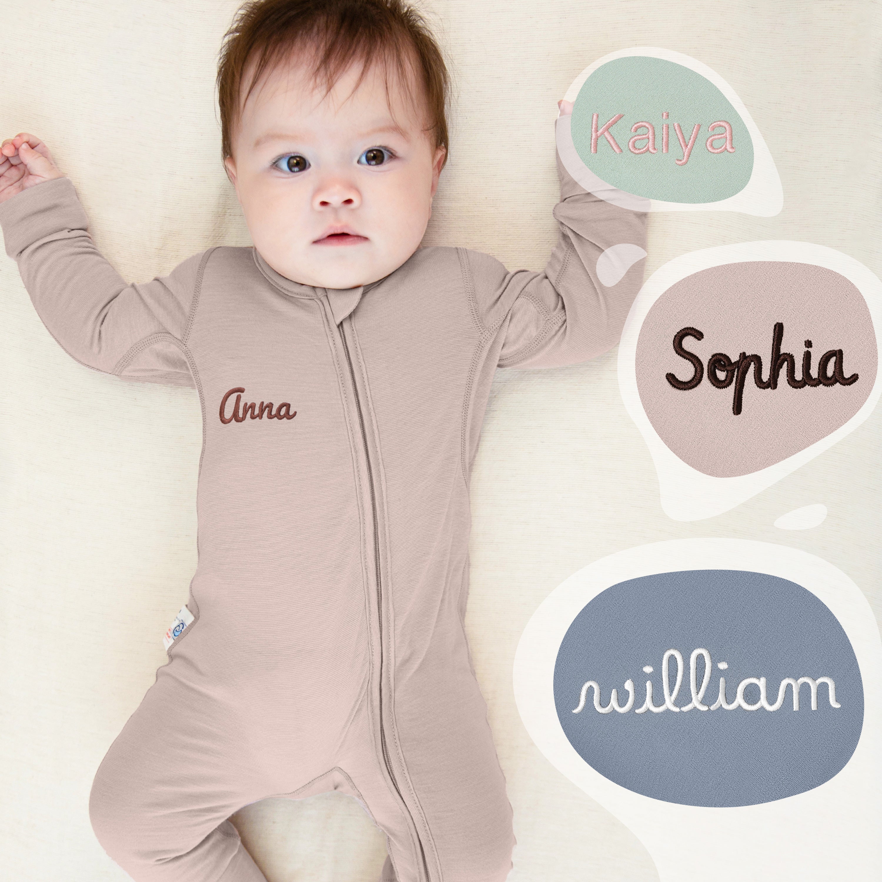 ClimaCuddle-Zipped-Baby-Romper-Merino-Wool-Rayon-Bamboo-pink-Embroidery