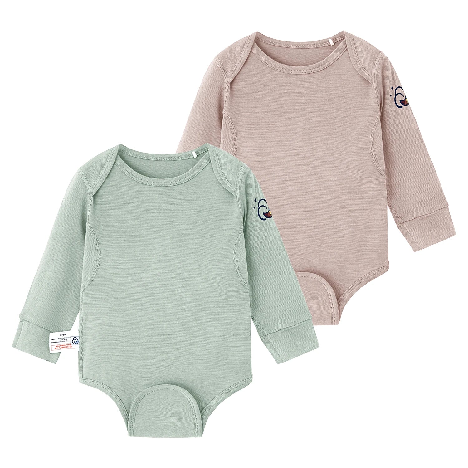 ClimaCuddle® Baby Bodysuit Long Sleeve - Merino Wool & Rayon Bamboo 3- Pack Bundle