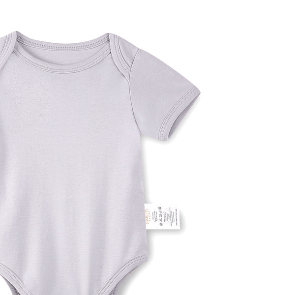 Organic Cotton Half Sleeves Snap Bodysuit + Baby Essentials Shorts - Lilac