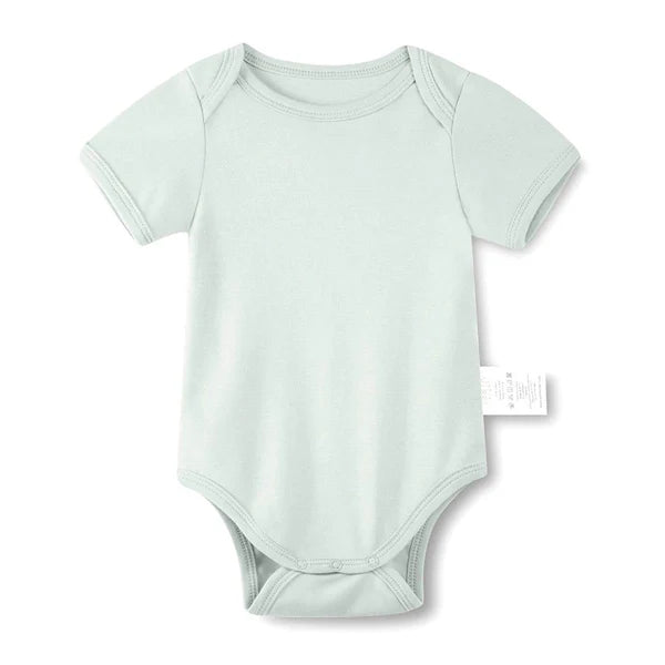 Organic Cotton Half Sleeves Snap Bodysuit+Essentials Shorts - Whisper Green