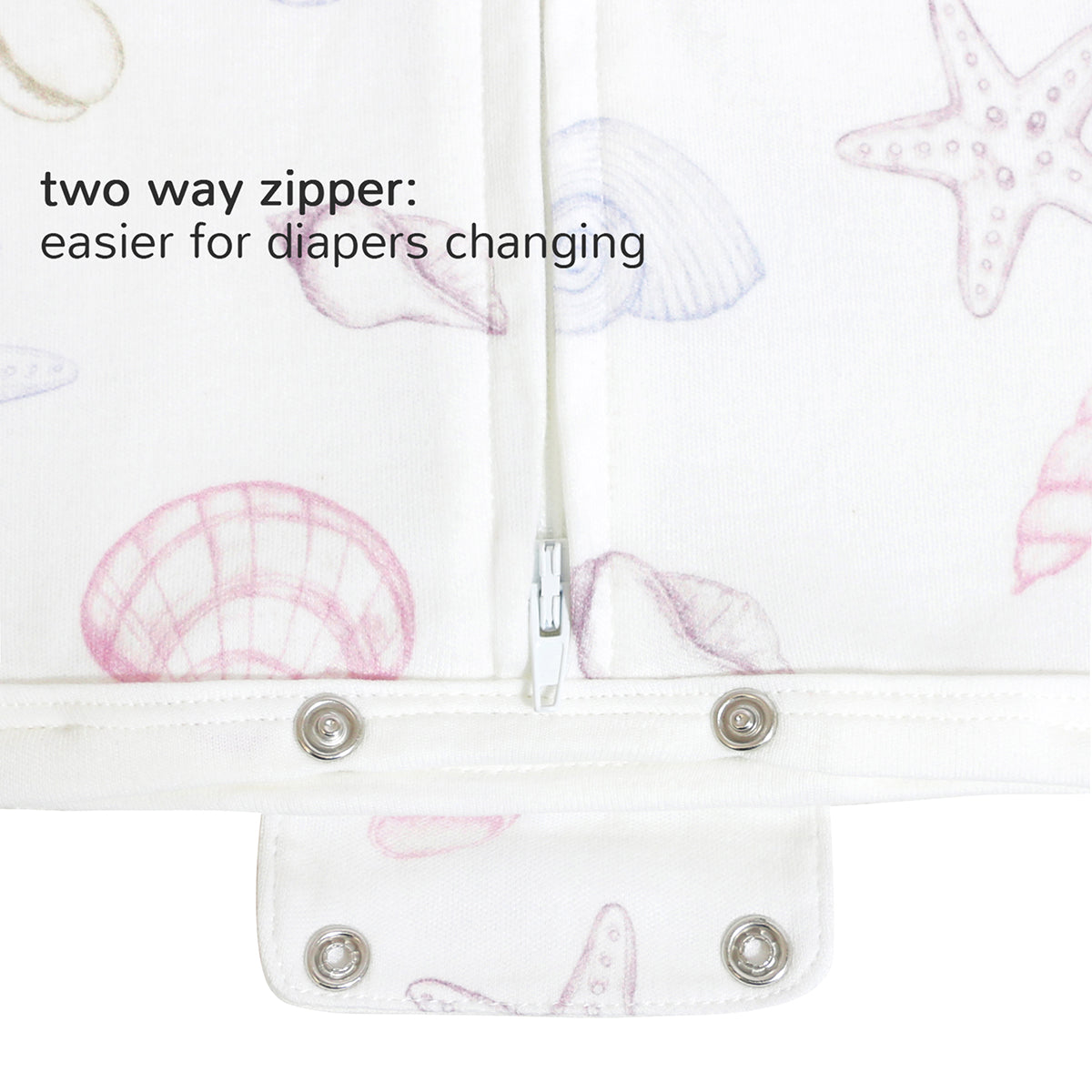 Front Opening Long Sleeve Sleep Sack - Shell