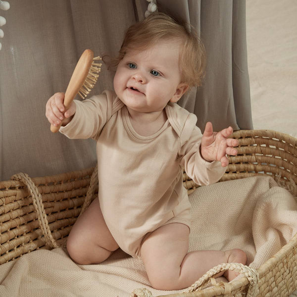 Organic Cotton Long Sleeves Snap Bodysuit +Drawstring Comfy Jogger Lightning Pants Khaki