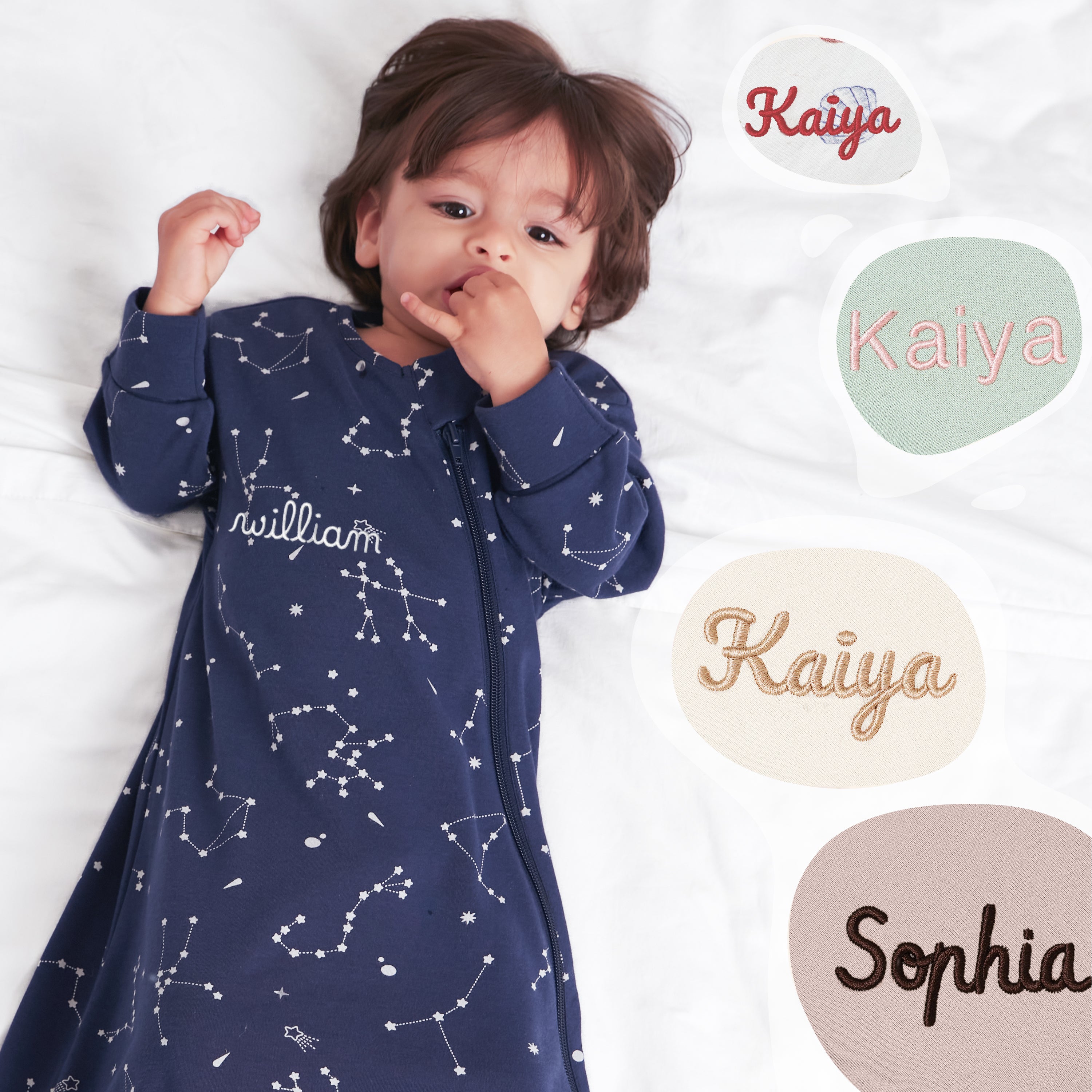 Organic Long Sleeve Sleep Sack 0.5 TOG - Constellation