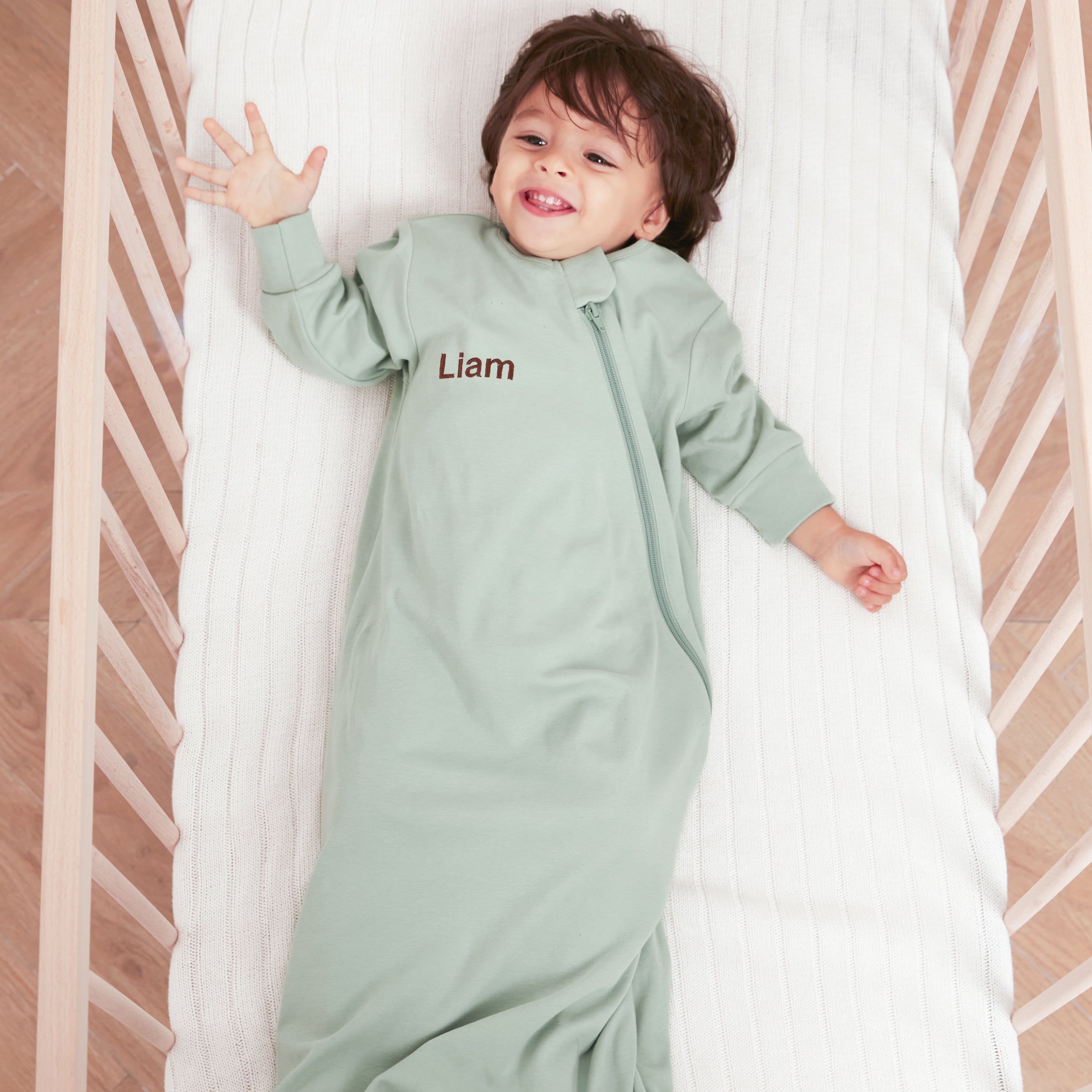 Organic Long Sleeve Sleep Sack 0.5 TOG - Pea Green
