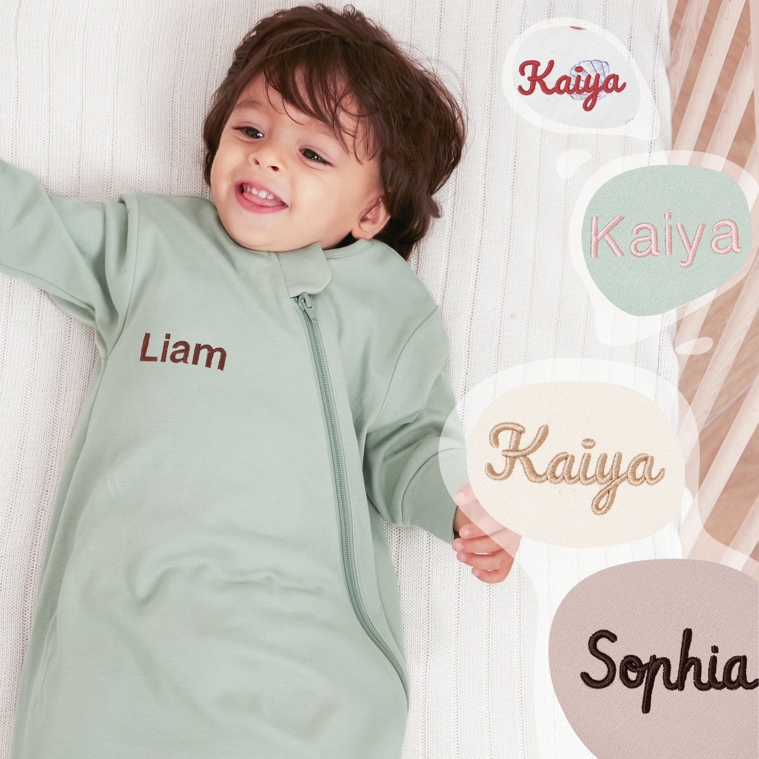 Organic Long Sleeve Sleep Sack 0.5 TOG - Pea Green