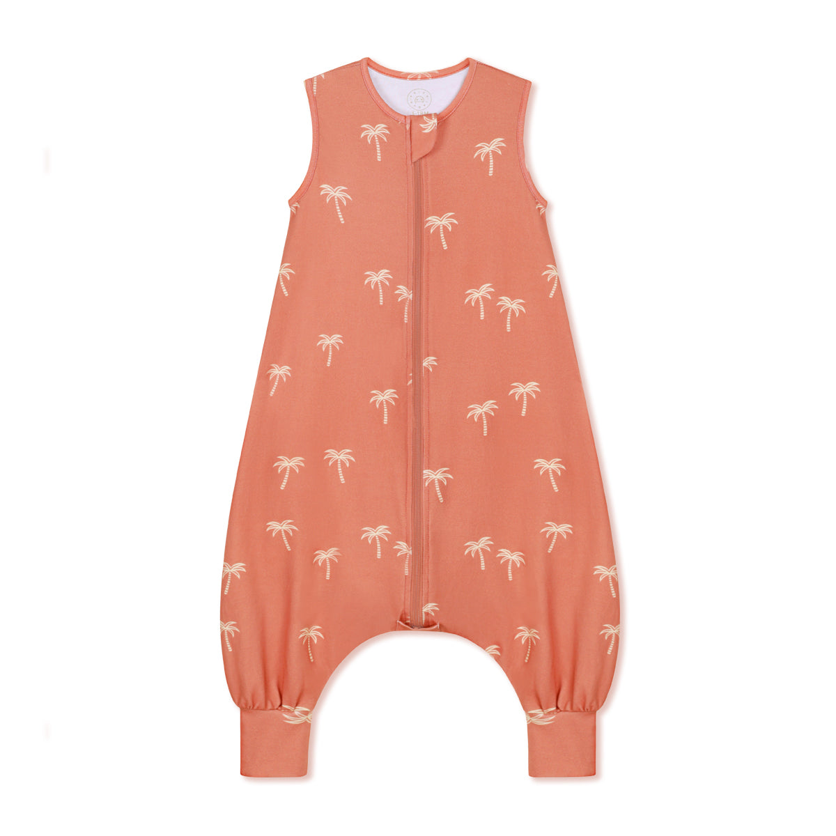 Sleeveless Baby Sleep Sack With Feet - Coconut Palm