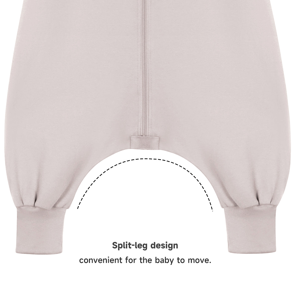 Sleeveless Baby Sleep Sack With Feet Split-leg design - Smoky Pink