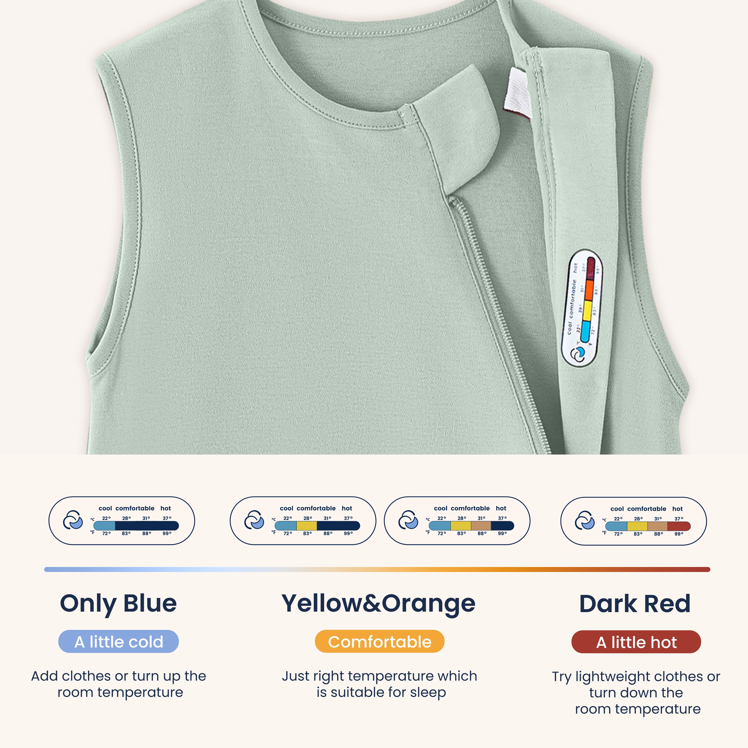 Sleeveless-Sleep-Sack-0.5 TOG - Organic Cotton - Pea Green