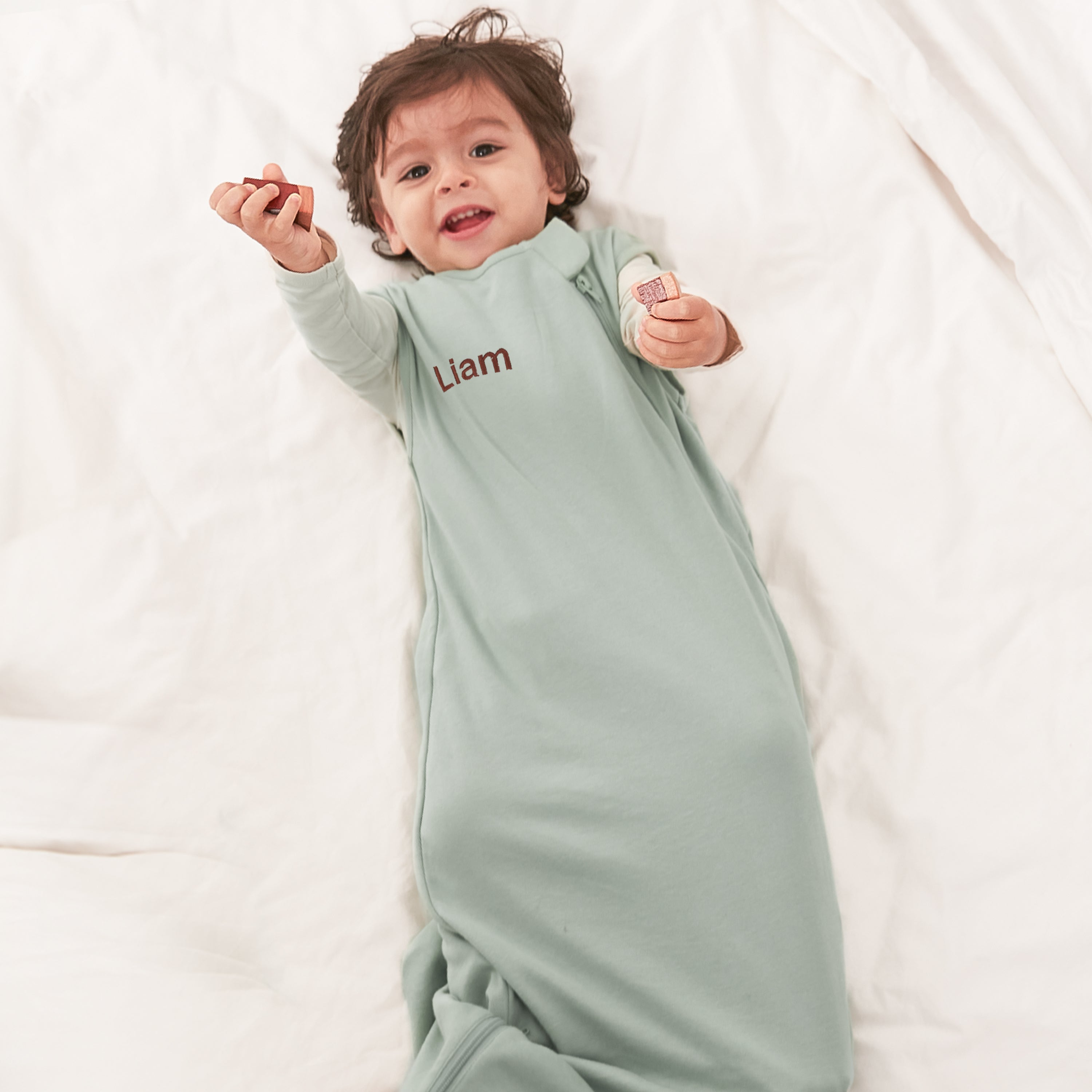 Sleeveless-Sleep-Sack-0.5 TOG - Organic Cotton - Pea Green