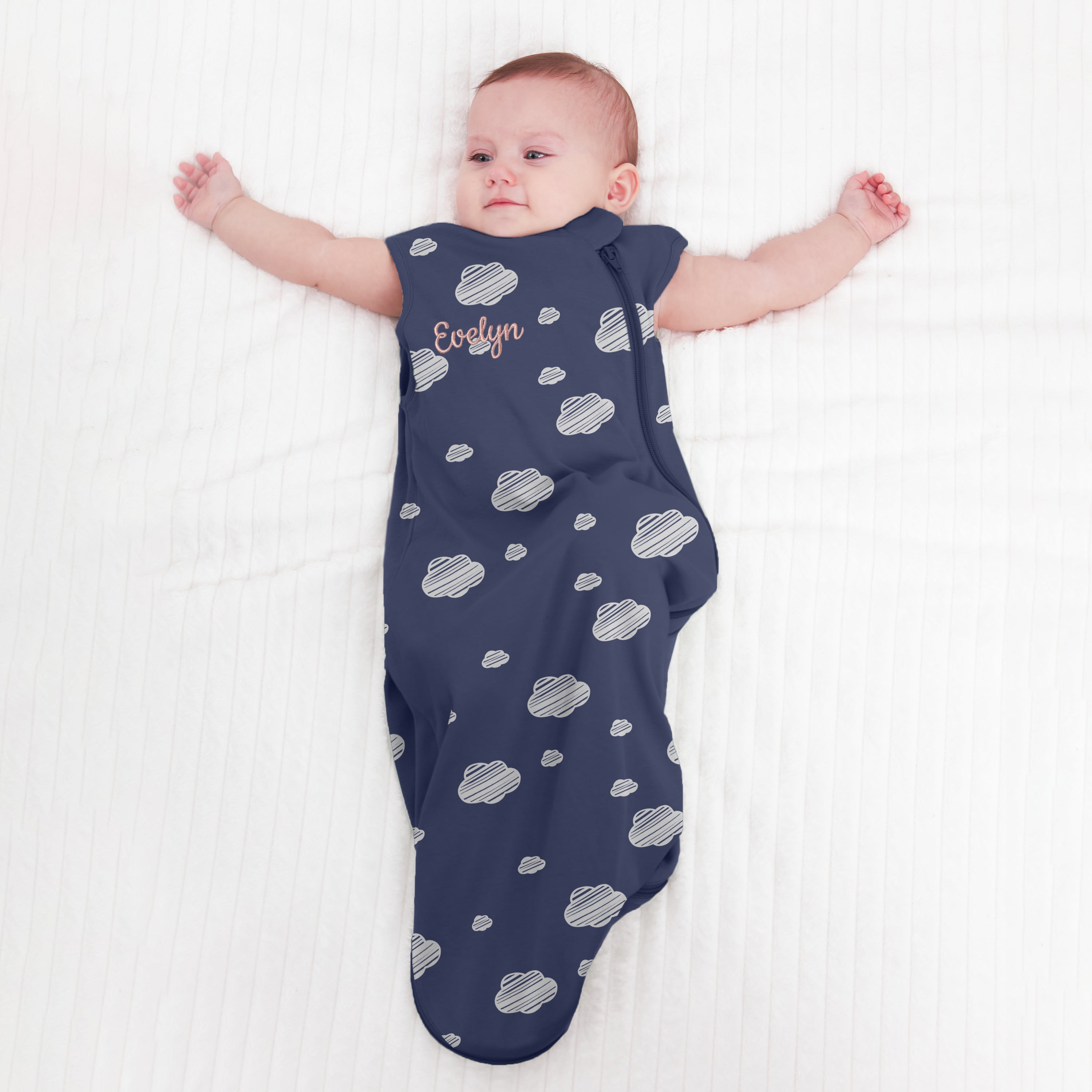 Sleeveless Sleep Sack 0.5 TOG - Organic Cotton - Navy Sky