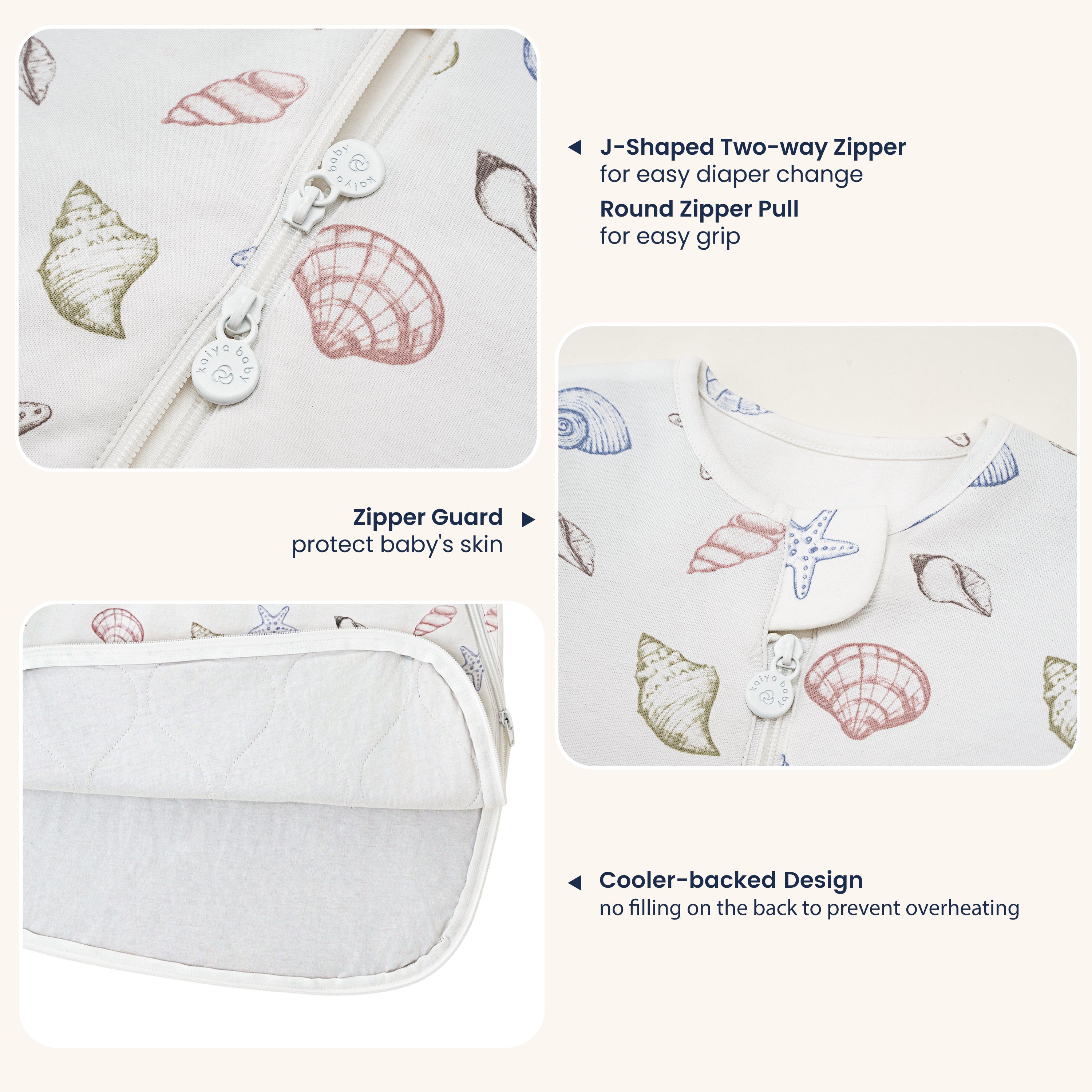 Sleeveless Sleep Sack 1.0 TOG - Organic Cotton & Camel Wool - Shell