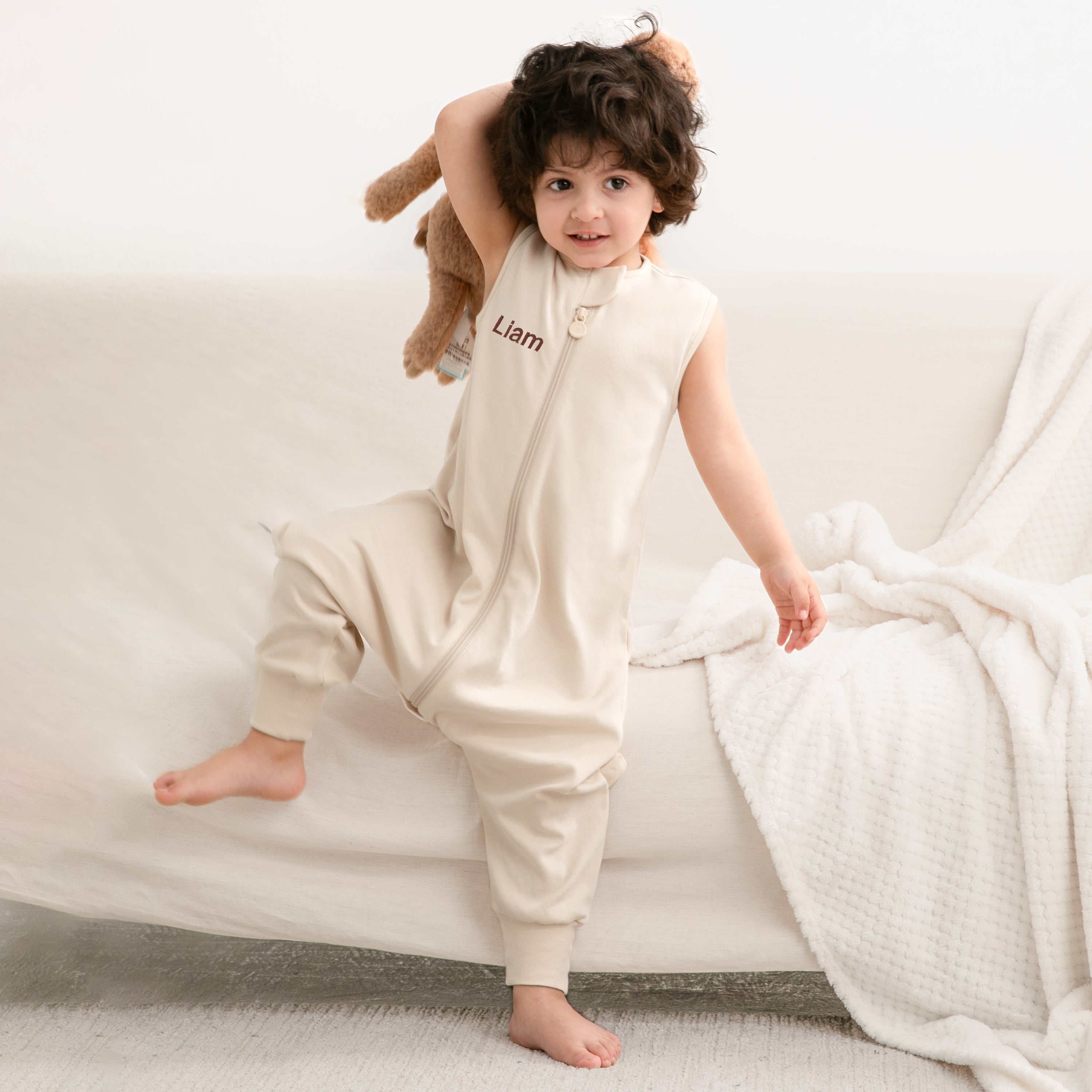 Sleeveless Sleep Sack Walker 0.5 TOG - Organic Cotton - Cream