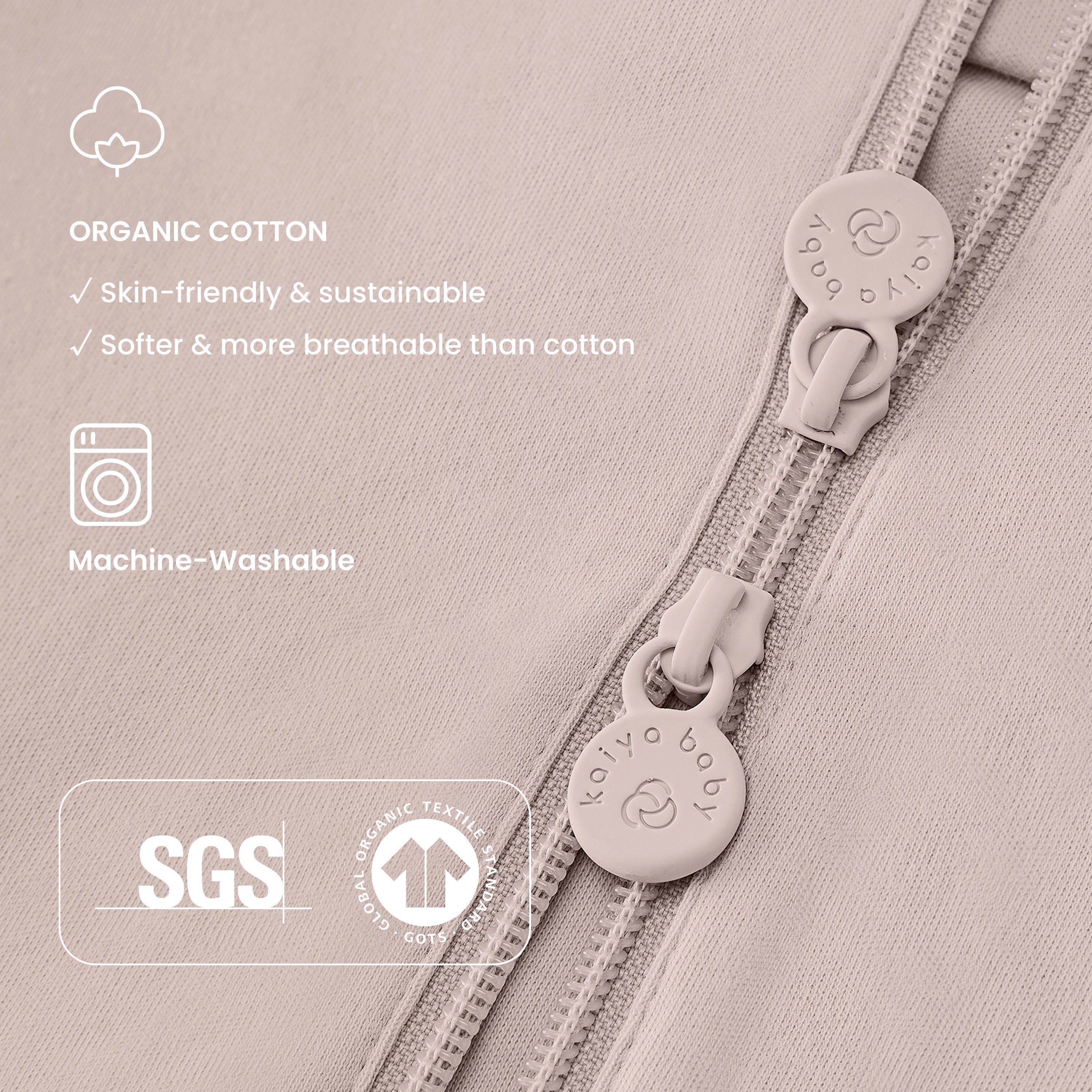 Sleeveless Sleep Sack Walker 0.5 TOG - Organic Cotton - Dusty Pink