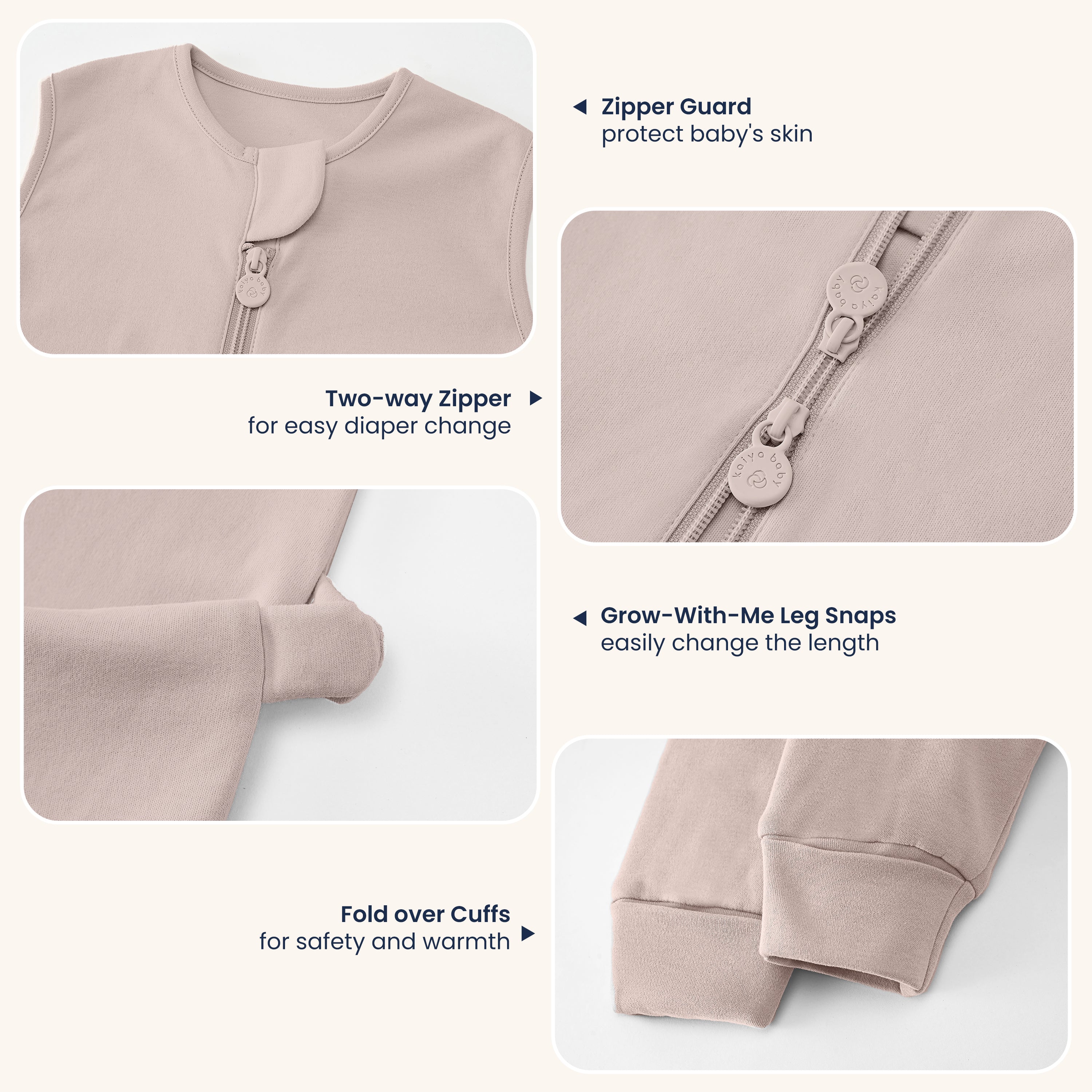 Sleeveless Sleep Sack Walker 0.5 TOG - Organic Cotton - Dusty Pink