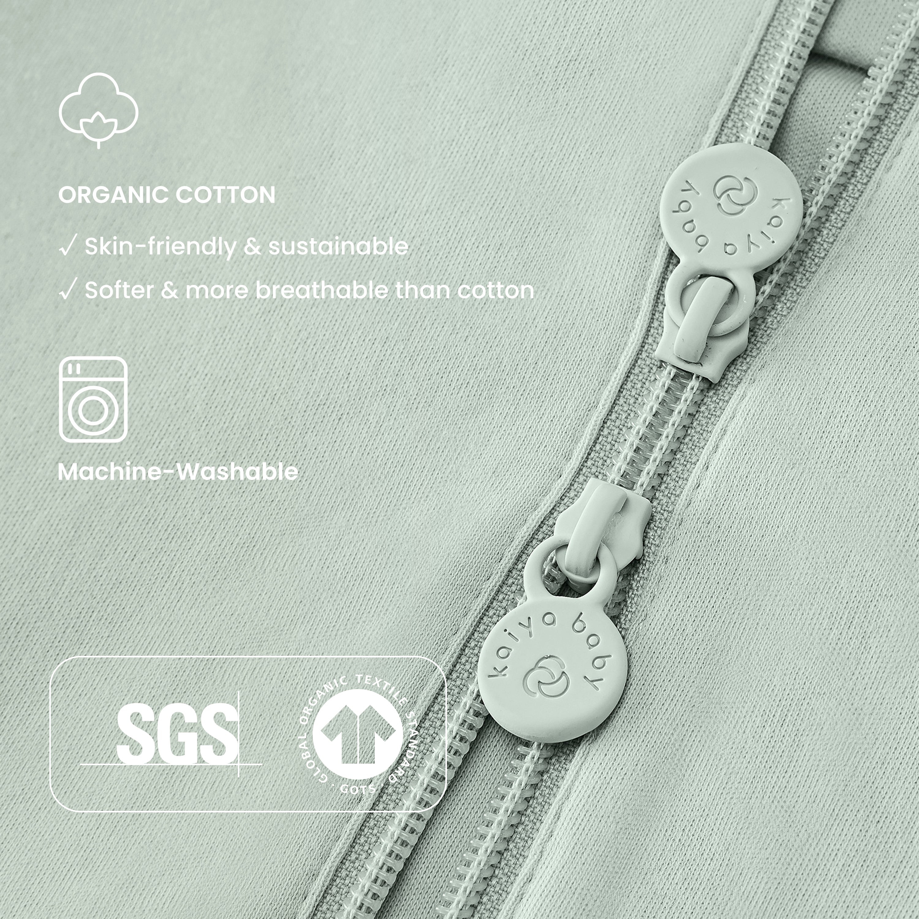 Sleeveless Sleep Sack Walker 0.5 TOG - Organic Cotton - Pea Green