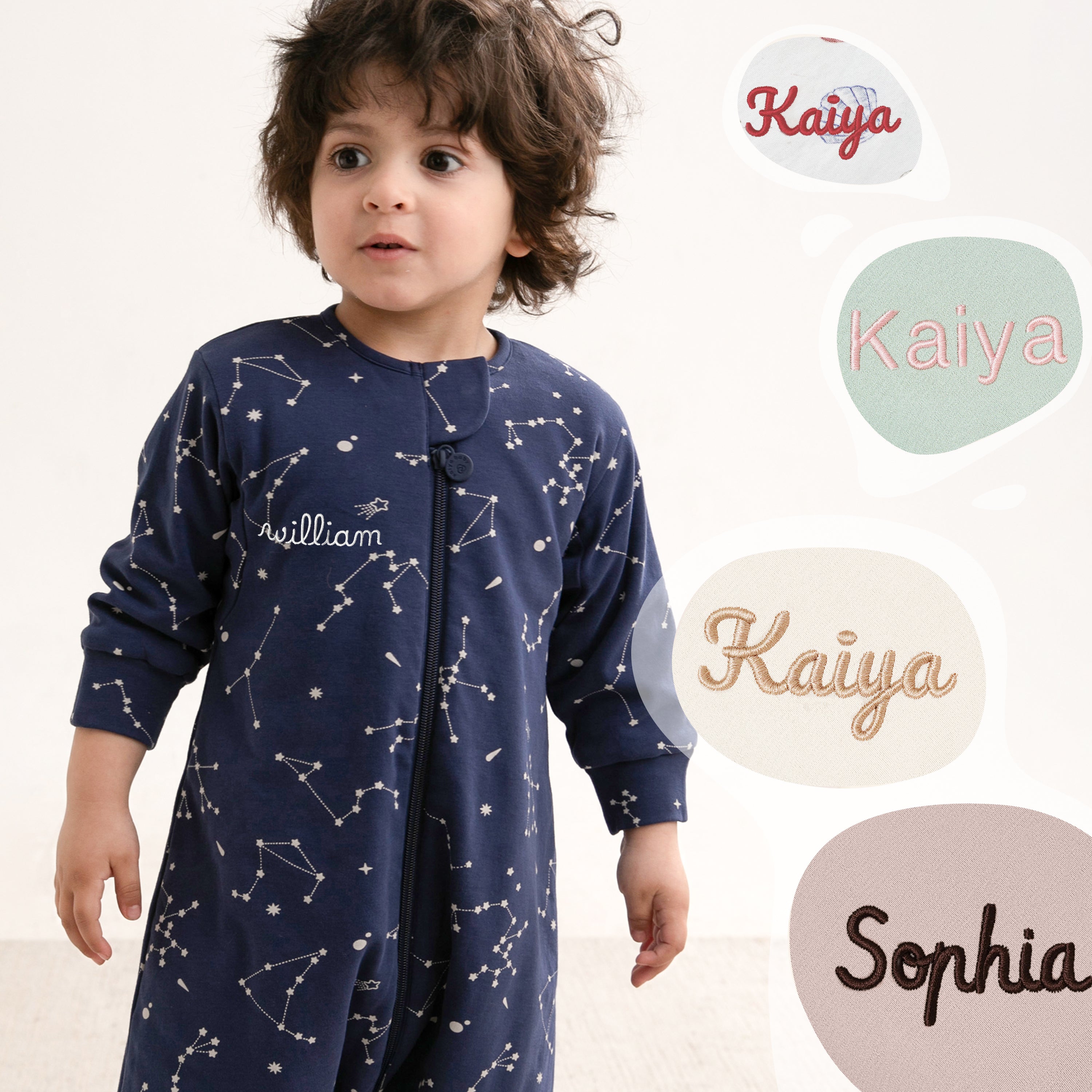 Warm Long Sleeve Sleep Sack Walker 2.5 TOG - Organic Cotton & Camel Wool - Constellation-1