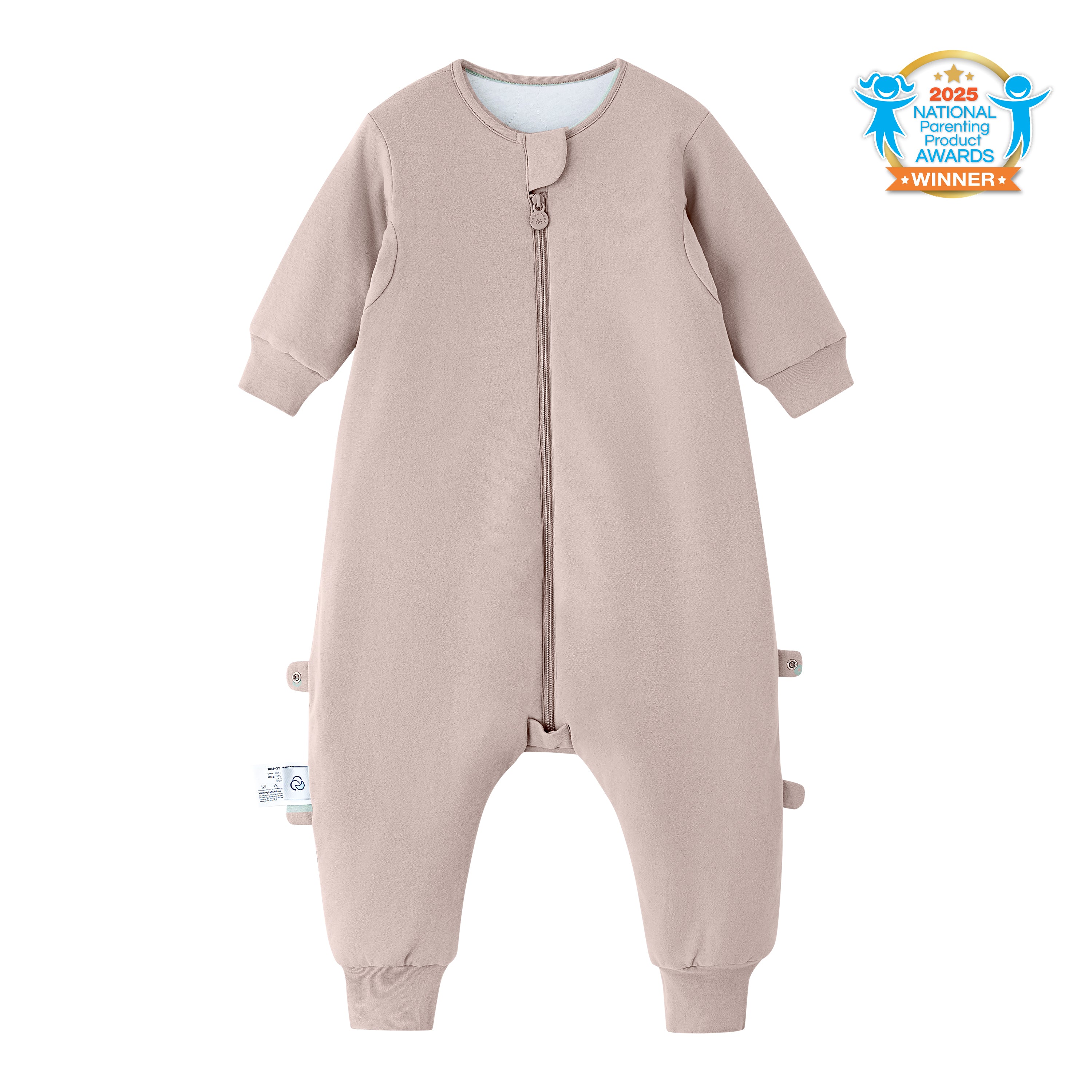 Warm Long Sleeve Sleep Sack Walker 2.5 TOG - Organic Cotton & Camel Wool - Dusty Pink