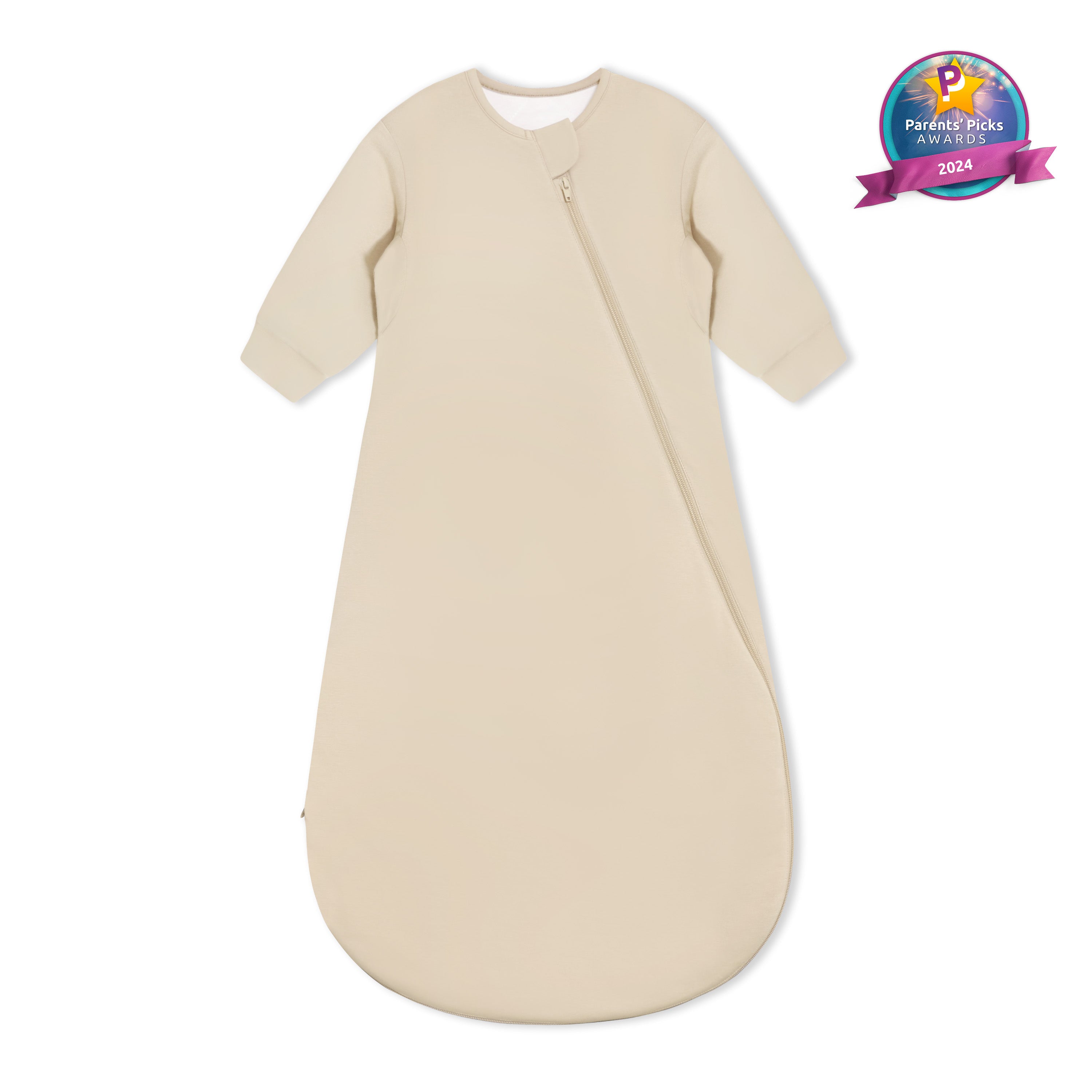 Winter Long Sleeve Sleep Sack 3.5 TOG - Organic Cotton & Camel Wool - Beige