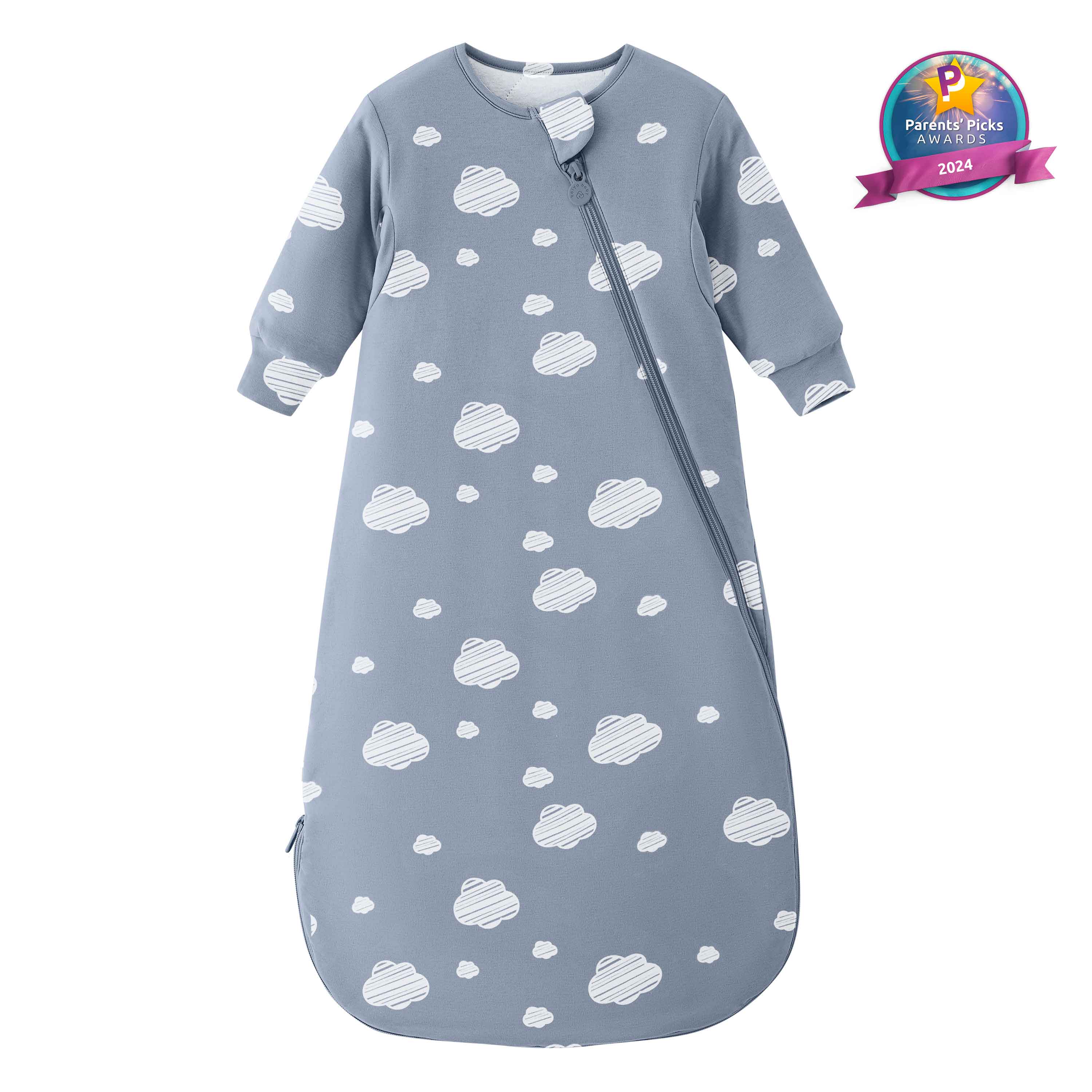 Winter Long Sleeve Sleep Sack 3.5 TOG - Organic Cotton & Camel Wool - Blue Sky
